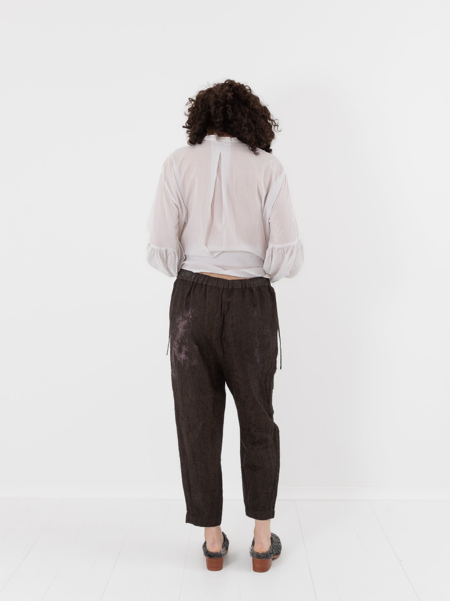 GASA Plant Printed Slim Pants in Brown Black - GASA at Worthwhile - shop PANT
