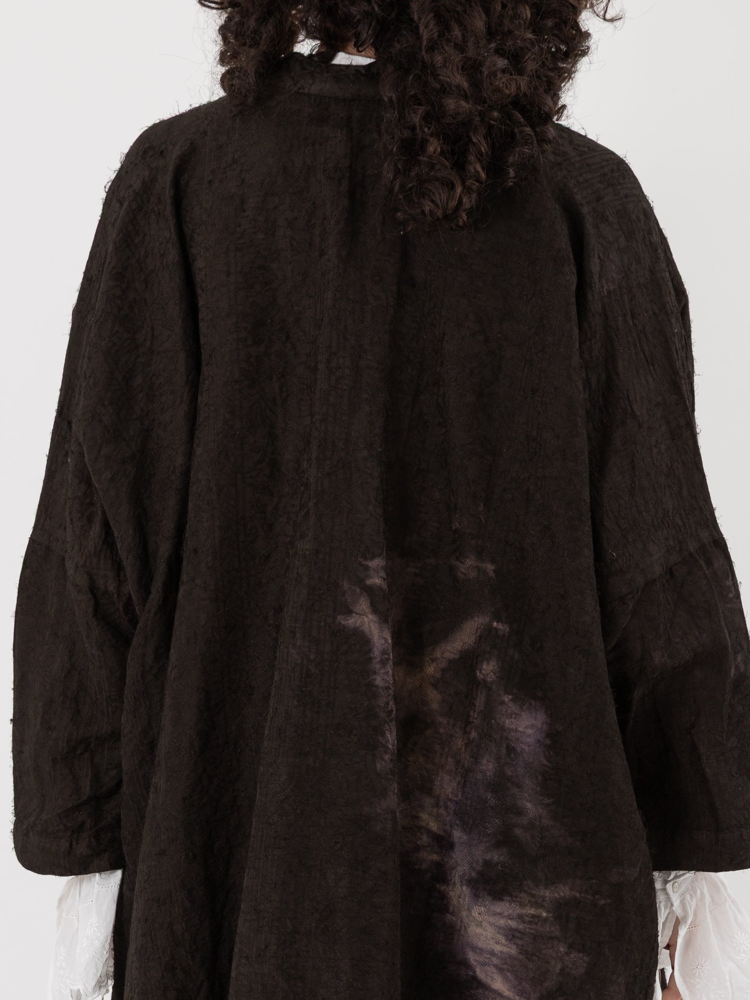 GASA Plant Embroidered Haori Jacket in Brown Black - GASA at Worthwhile - shop JACKET