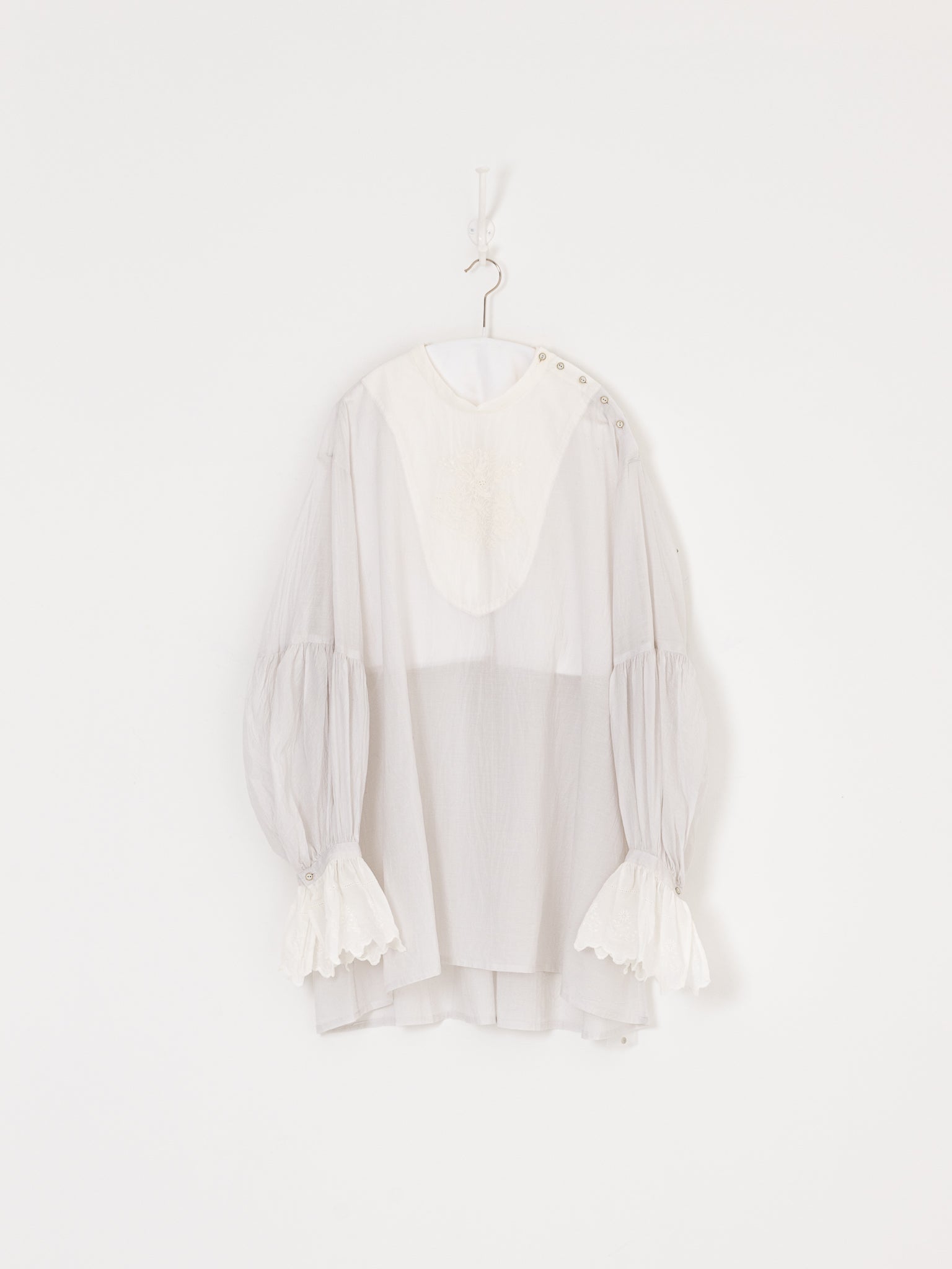GASA Embroidered Yoke Blouse in Antique White - GASA at Worthwhile - shop TOP