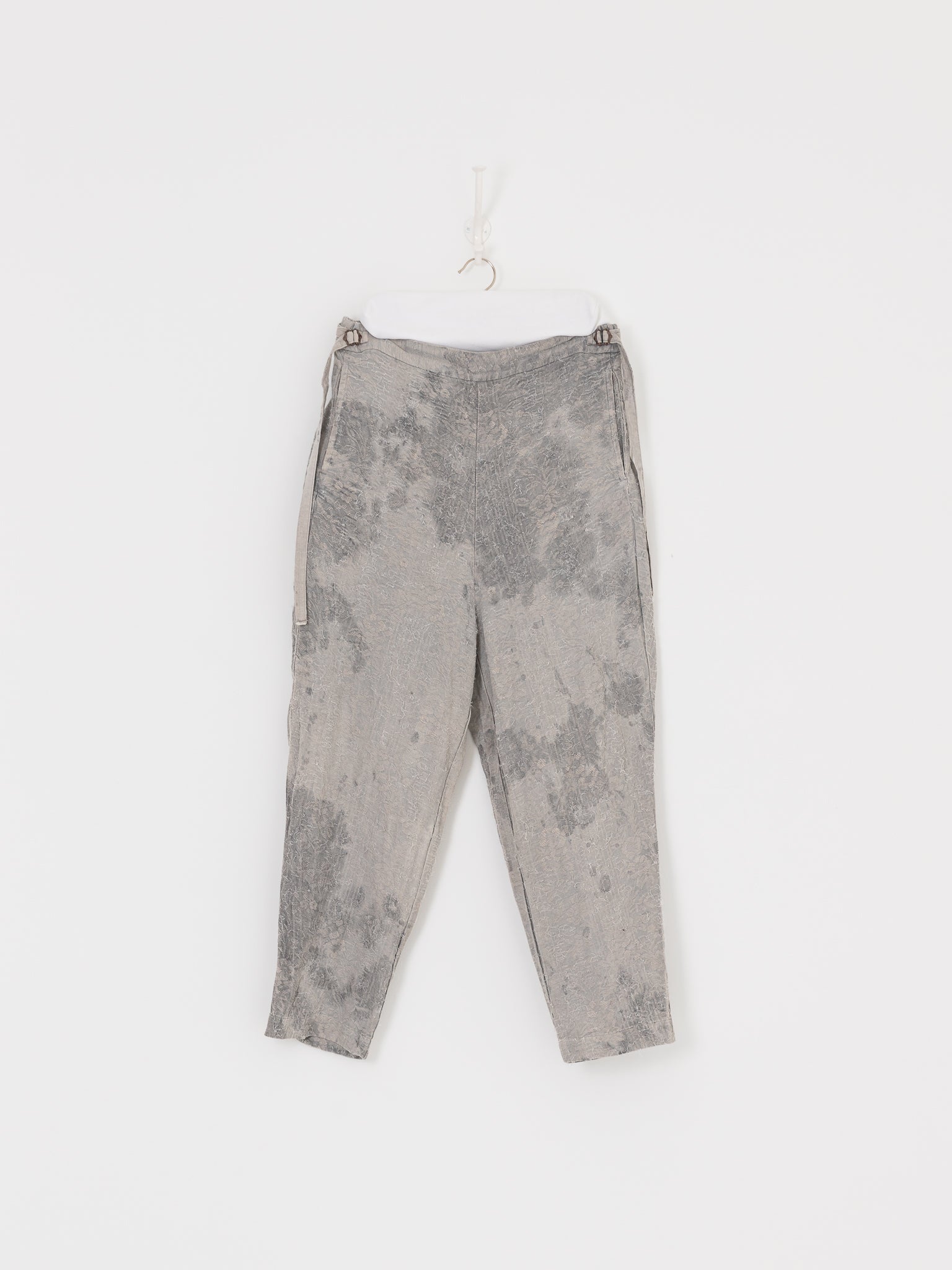 GASA Plant Printed Slim Pants in White Powder & Ink - GASA at Worthwhile - shop PANT