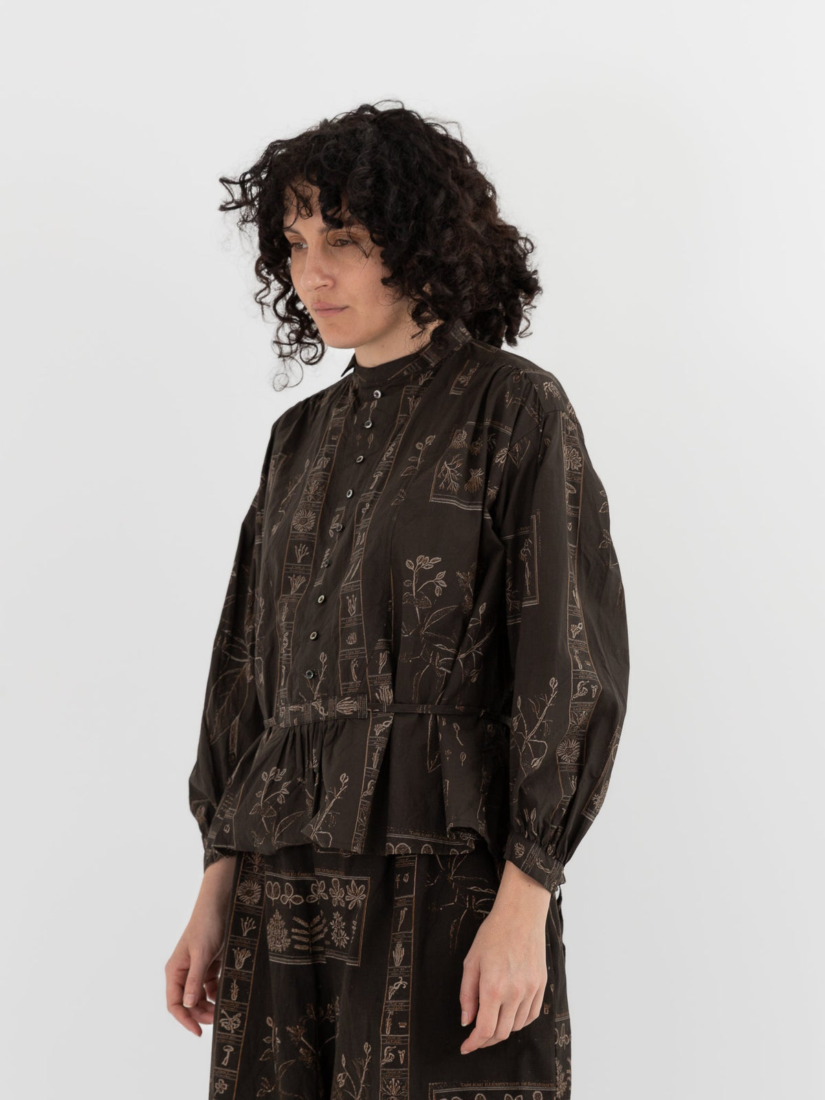 GASA Blouse in Dark Brown x Beige - GASA at Worthwhile - shop TOP