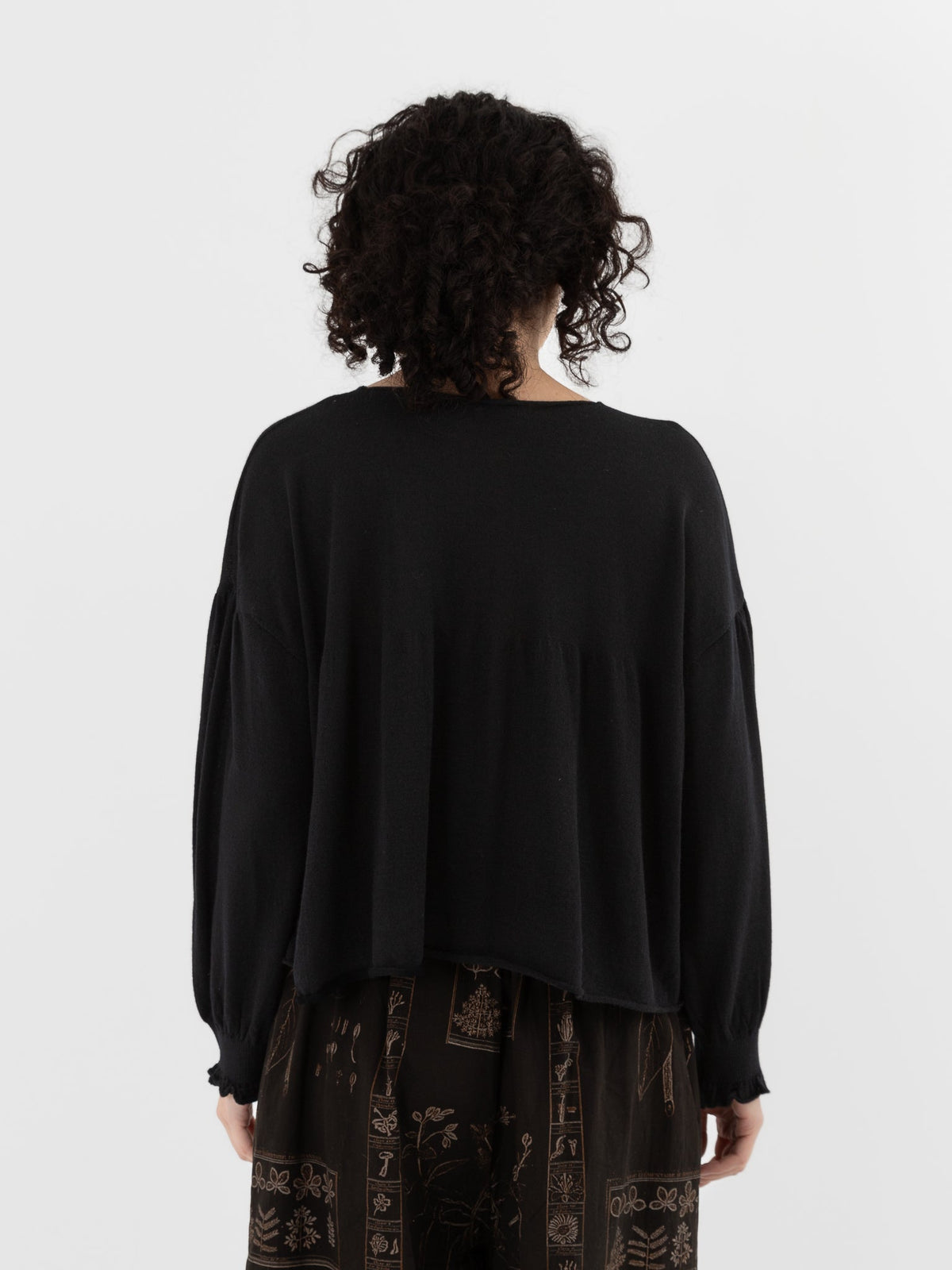 GASA Gathered Sleeve Sweater in Black - GASA at Worthwhile - shop TOP