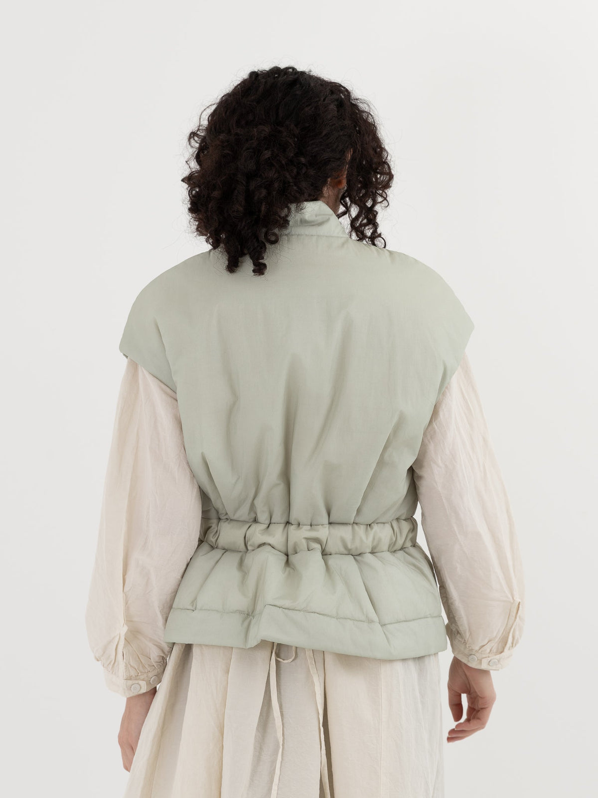 GASA Quilted Vest in Pale Green - GASA at Worthwhile - shop VEST