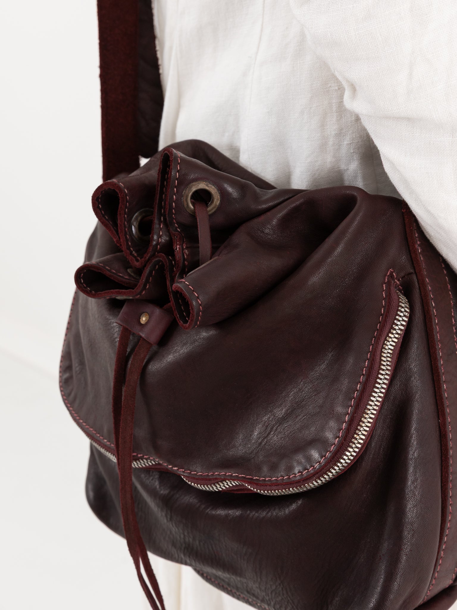 Guidi Messenger Shoulder Bag MLT02 in Burgundy - GUIDI at Worthwhile - shop BAG