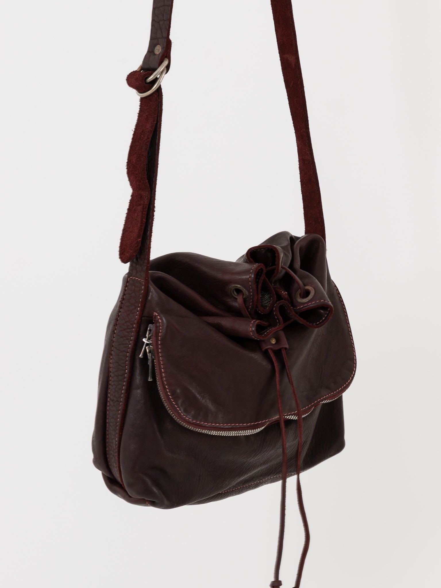 Guidi Messenger Shoulder Bag MLT02 in Burgundy - GUIDI at Worthwhile - shop BAG