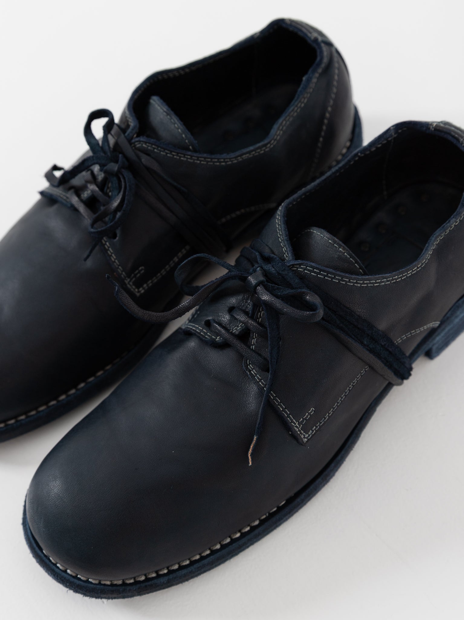 Guidi Classic Derby 992 in Navy Blue - GUIDI at Worthwhile - shop SHOES