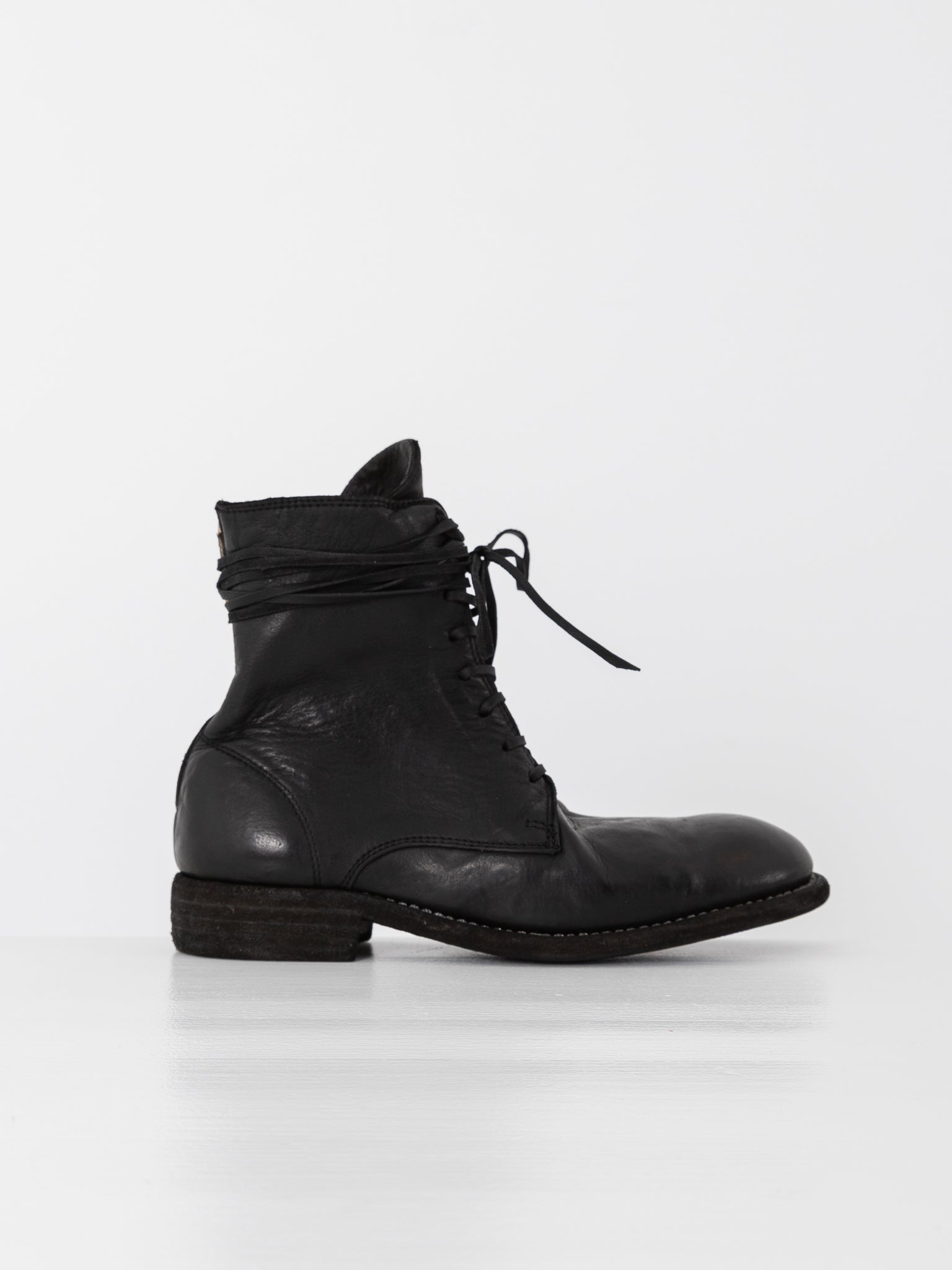 Guidi Front Tie/Back Zip Boot 995BZ in Black - GUIDI at Worthwhile - shop BOOT