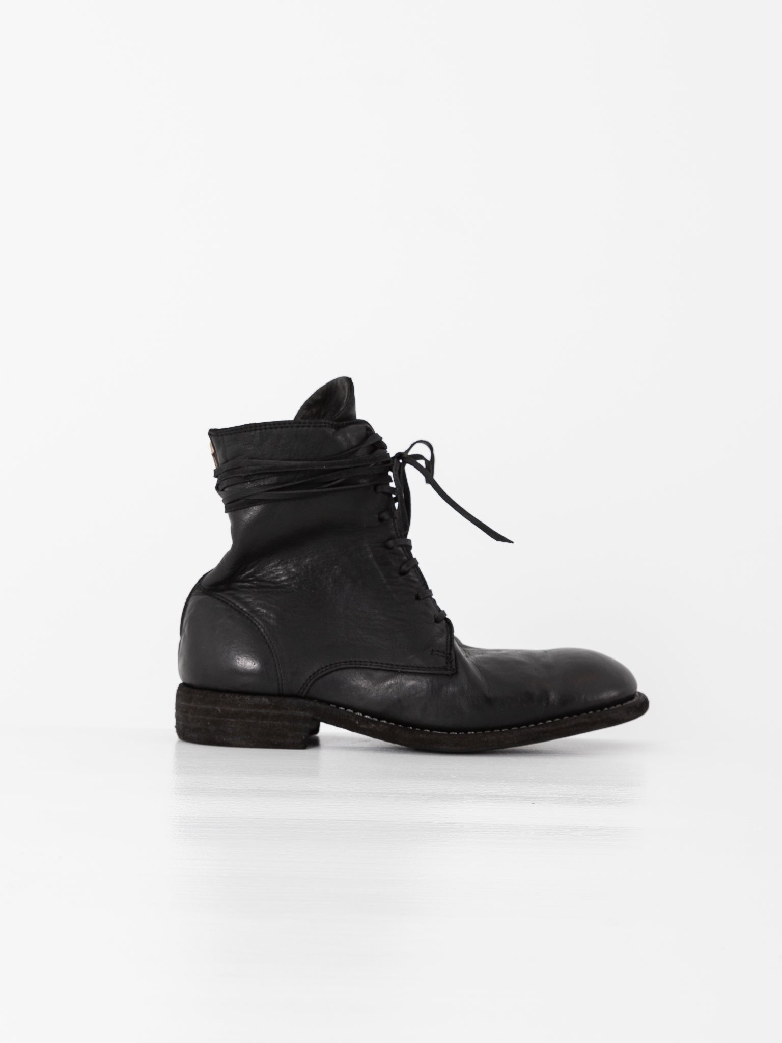 Guidi Front Tie/Back Zip Boot 995BZ, Black - Worthwhile