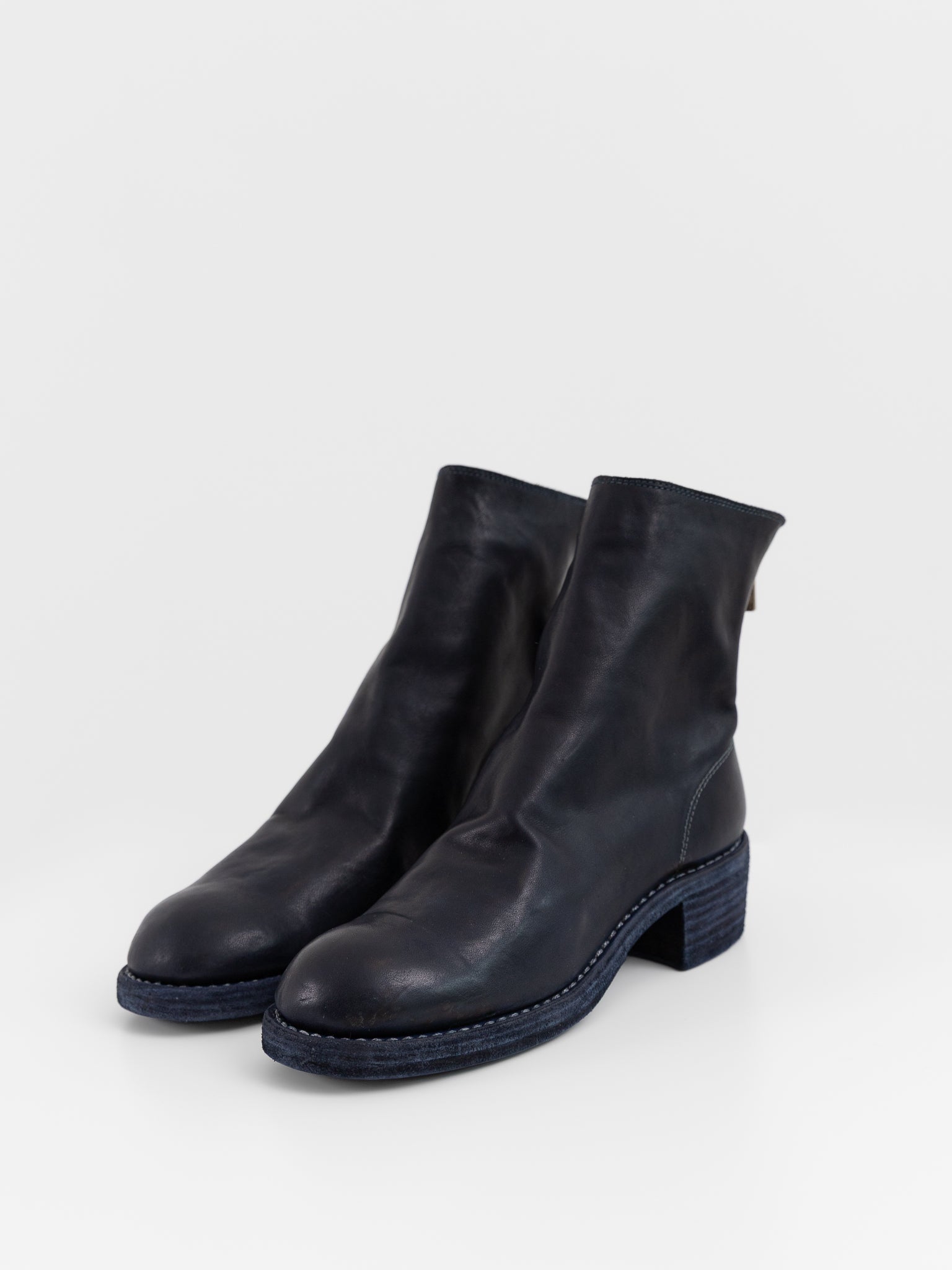 Guidi Back Zip Boot 796Z in Navy - GUIDI at Worthwhile - shop BOOT