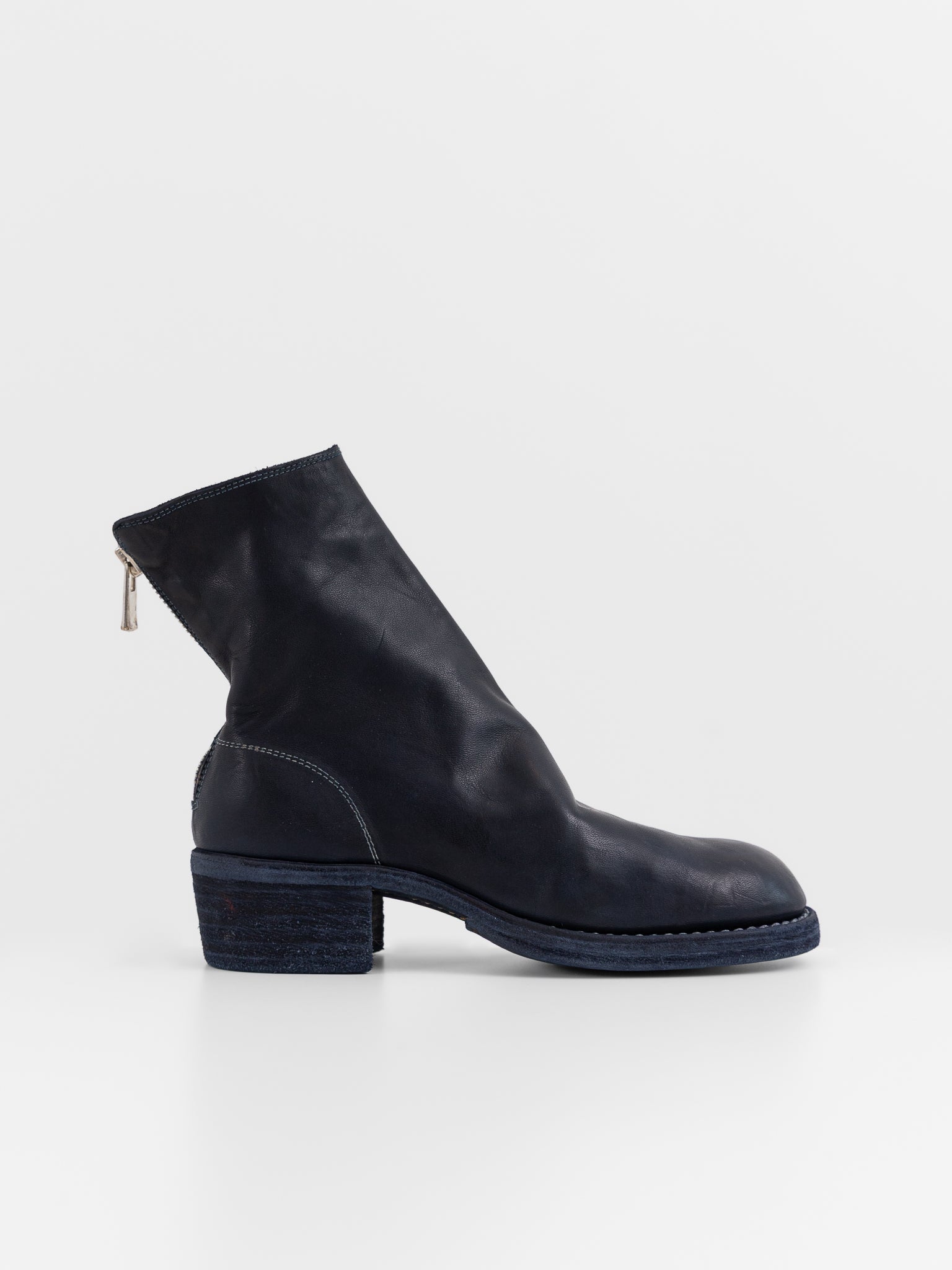 Guidi Back Zip Boot 796Z in Navy - GUIDI at Worthwhile - shop BOOT