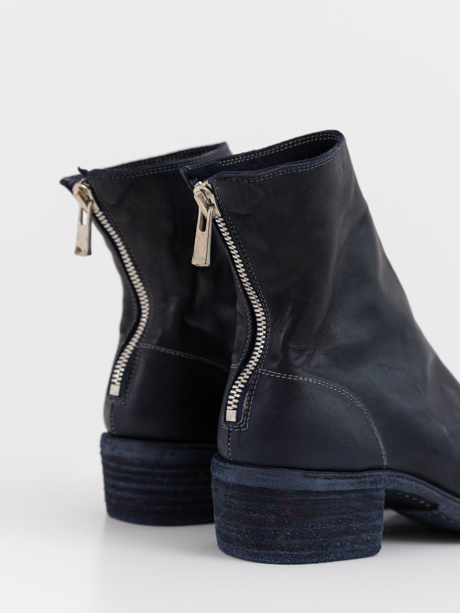Guidi Back Zip Boot 796Z in Navy - GUIDI at Worthwhile - shop BOOT