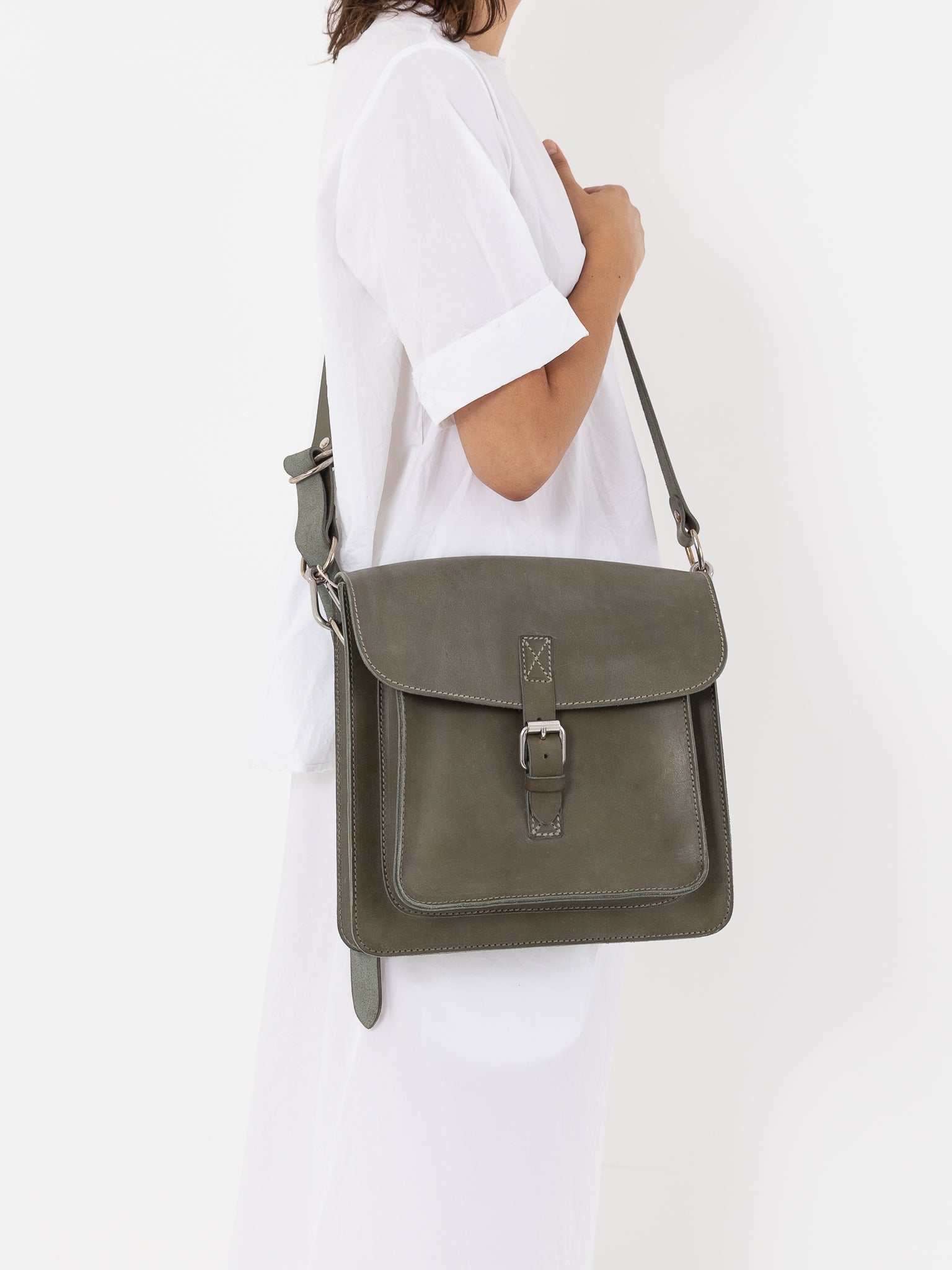 Guidi Crossbody Satchel CM8 in Olive - GUIDI at Worthwhile - shop BAG