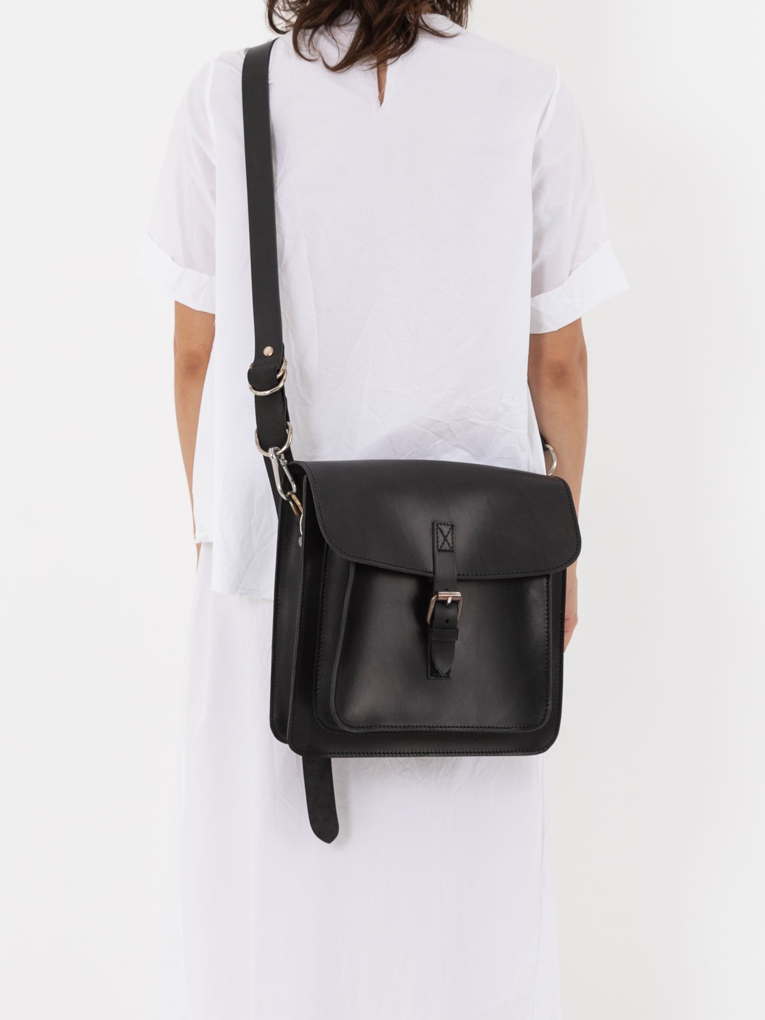 Guidi Crossbody Satchel CM8 in Black - GUIDI at Worthwhile - shop BAG