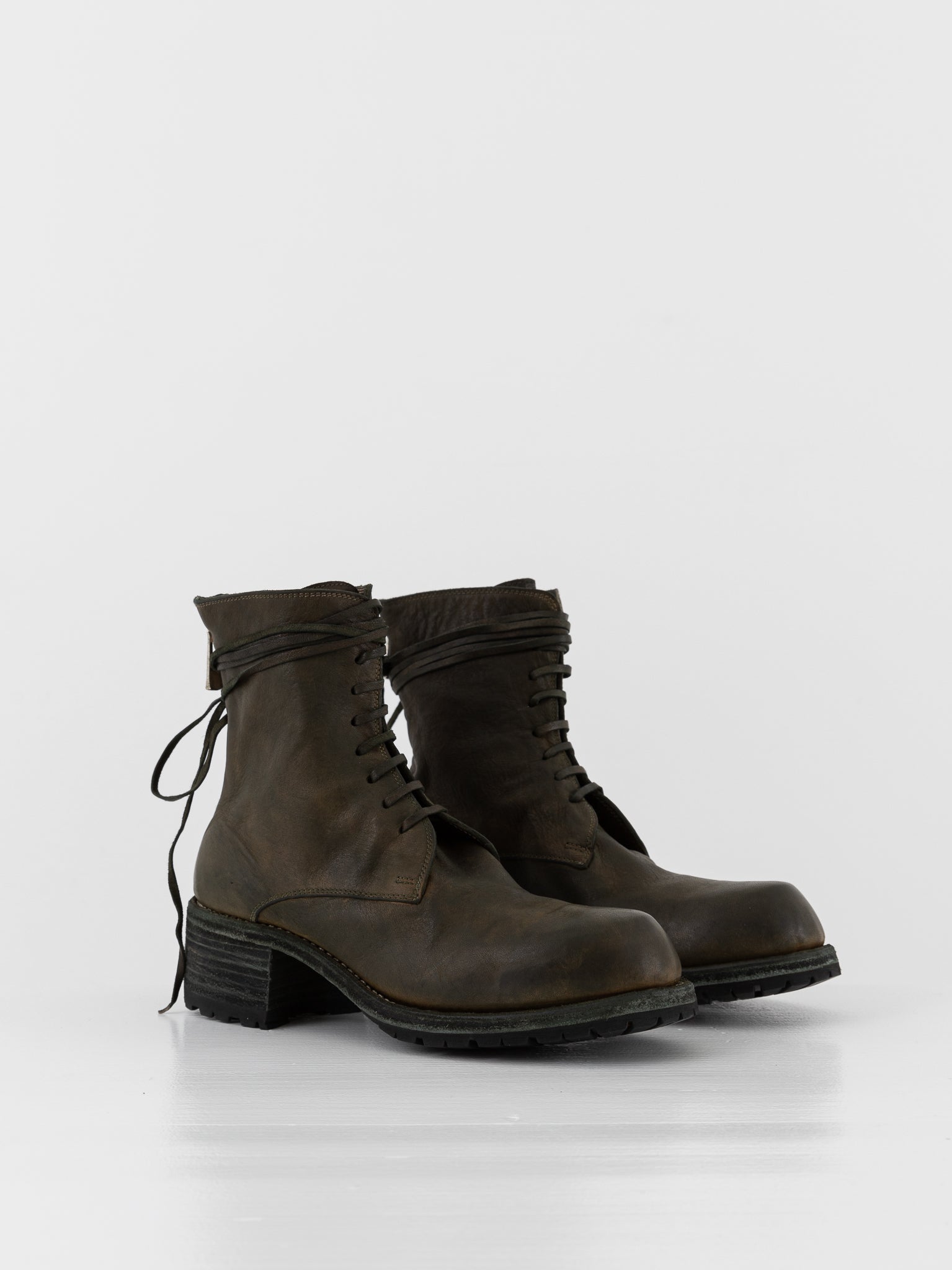 Guidi Front Tie/Back Zip Boot NB07V in Army Green - GUIDI at Worthwhile - shop BOOT