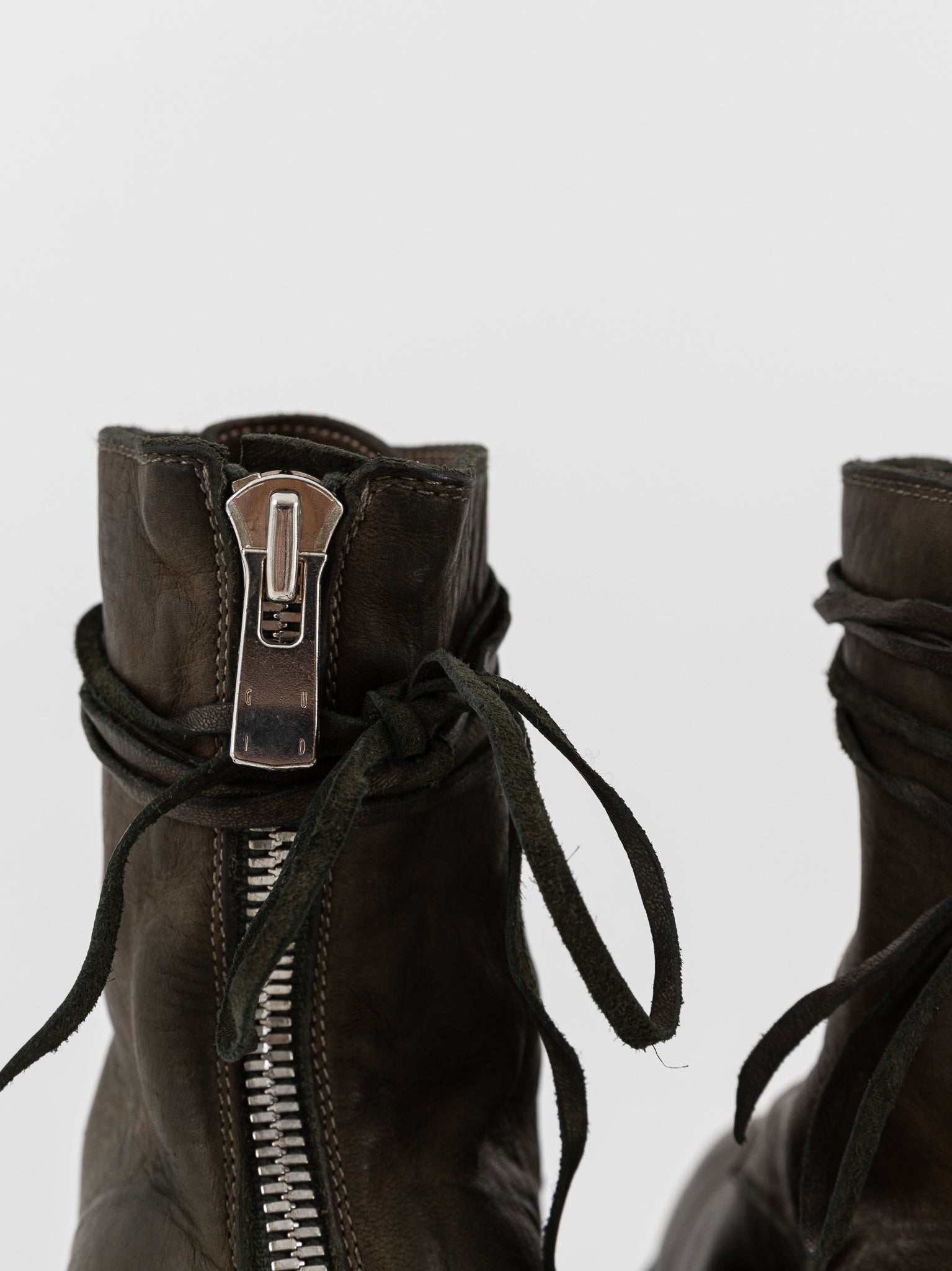 Guidi Front Tie/Back Zip Boot NB07V in Army Green - GUIDI at Worthwhile - shop BOOT