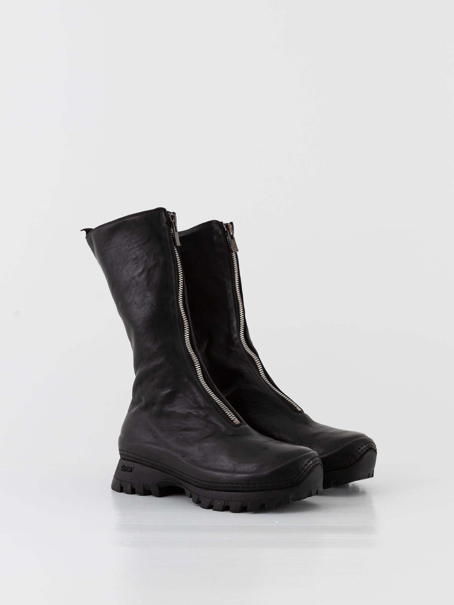 Guidi Front Zip High Sneaker Boot VS09 in Black - GUIDI at Worthwhile - shop BOOT