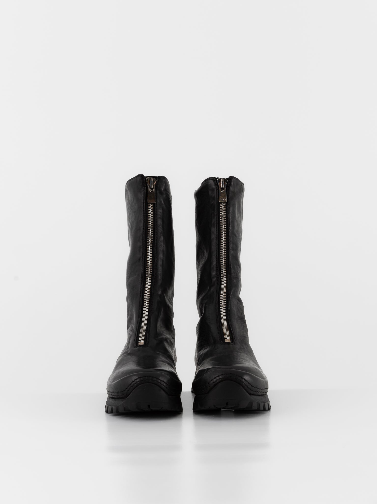 Guidi Front Zip High Sneaker Boot VS09 in Black - GUIDI at Worthwhile - shop BOOT