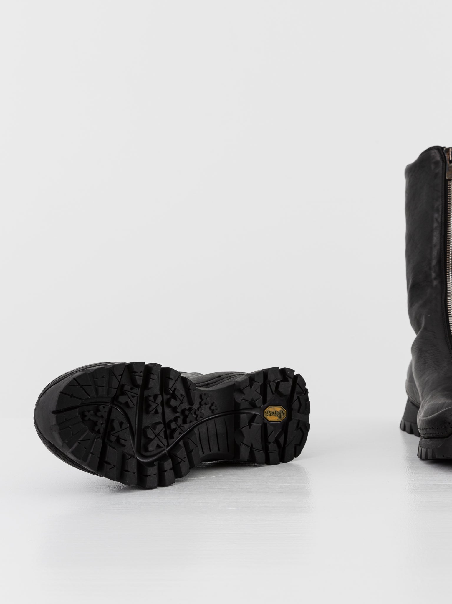 Guidi Front Zip High Sneaker Boot VS09 in Black - GUIDI at Worthwhile - shop BOOT