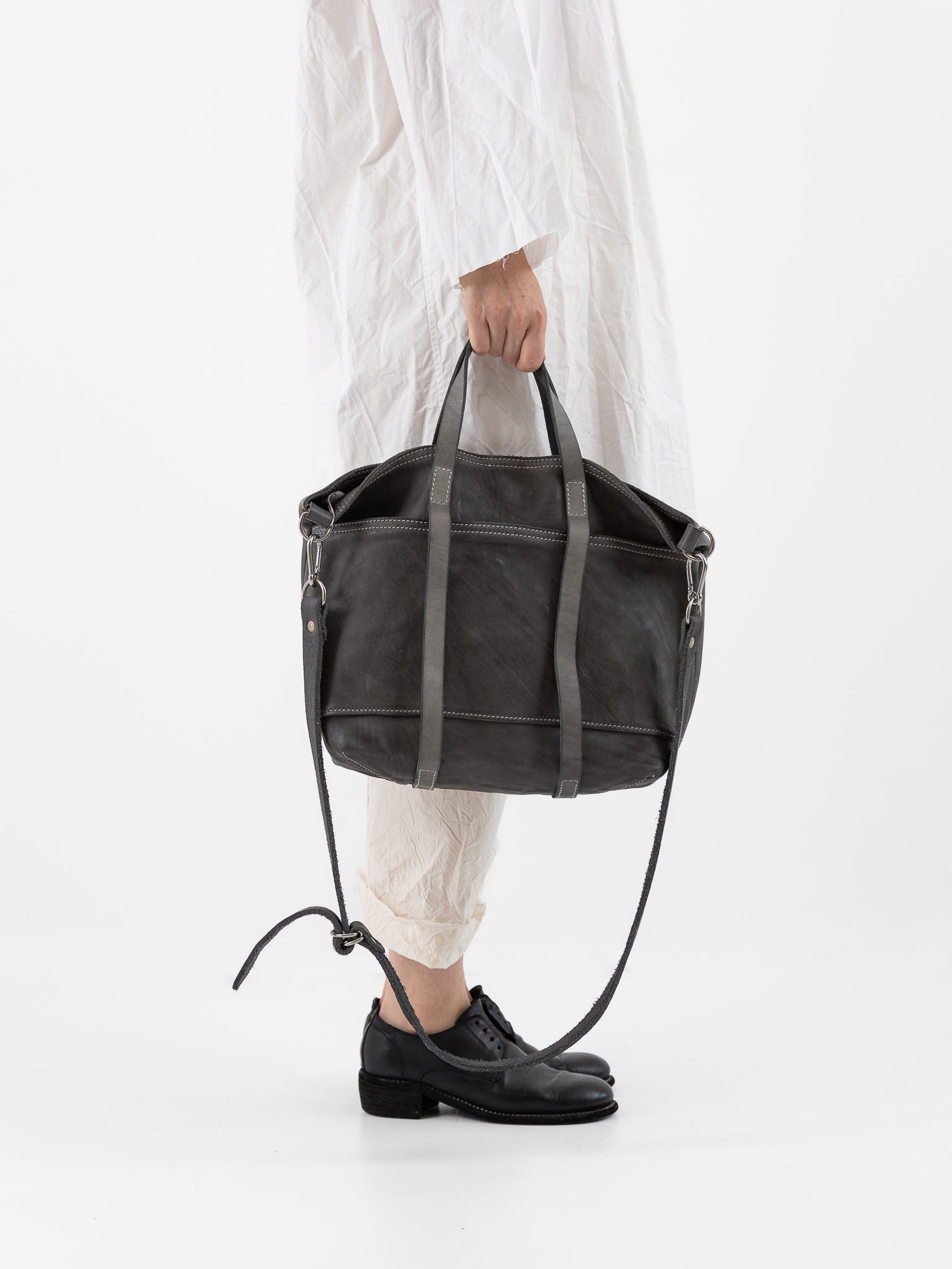 Guidi Small Tote Bag SH6 in Grey - GUIDI at Worthwhile - shop BAG