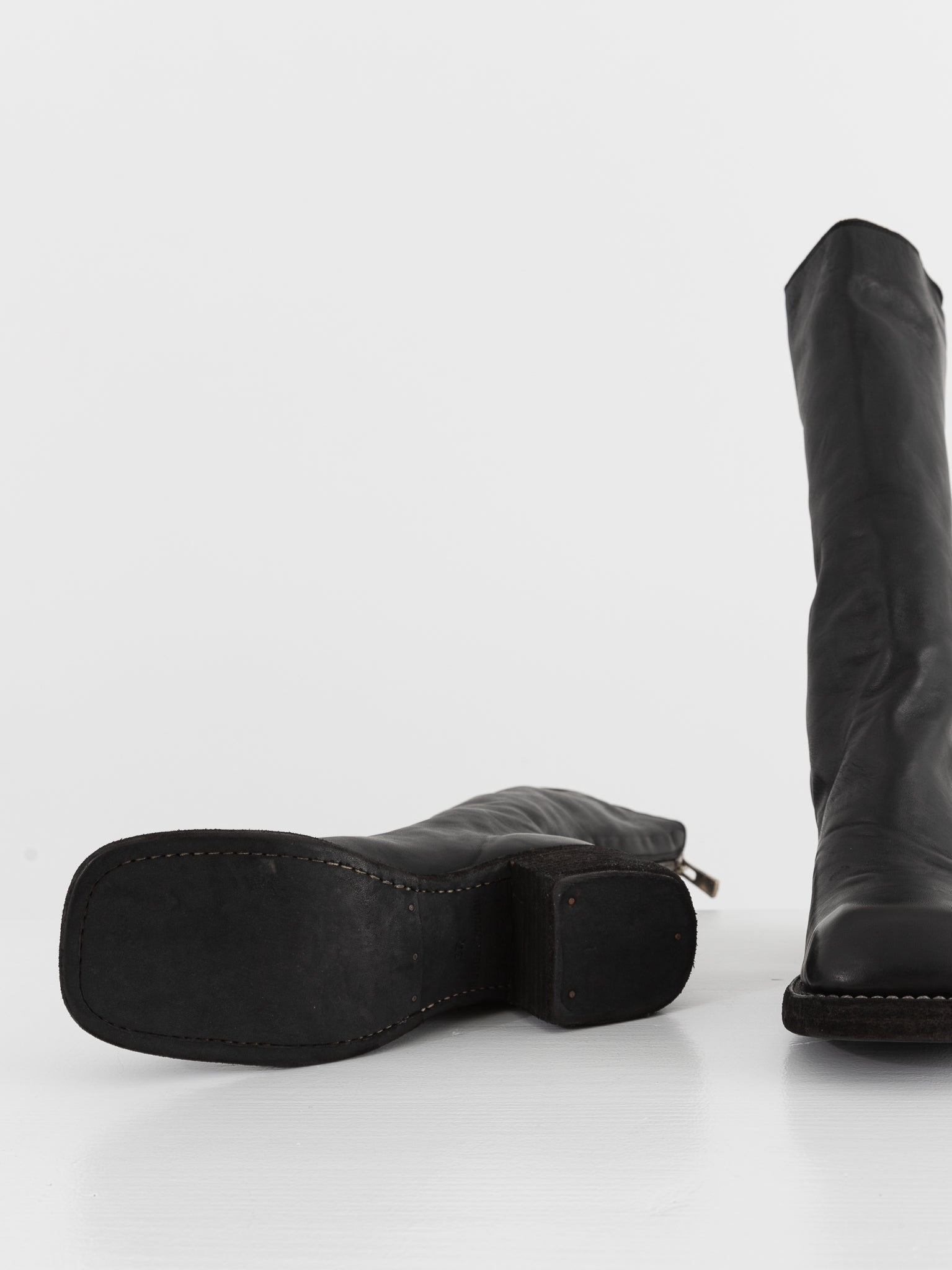 Guidi Tall Back Zip Boot 9089 in Black - GUIDI at Worthwhile - shop BOOT