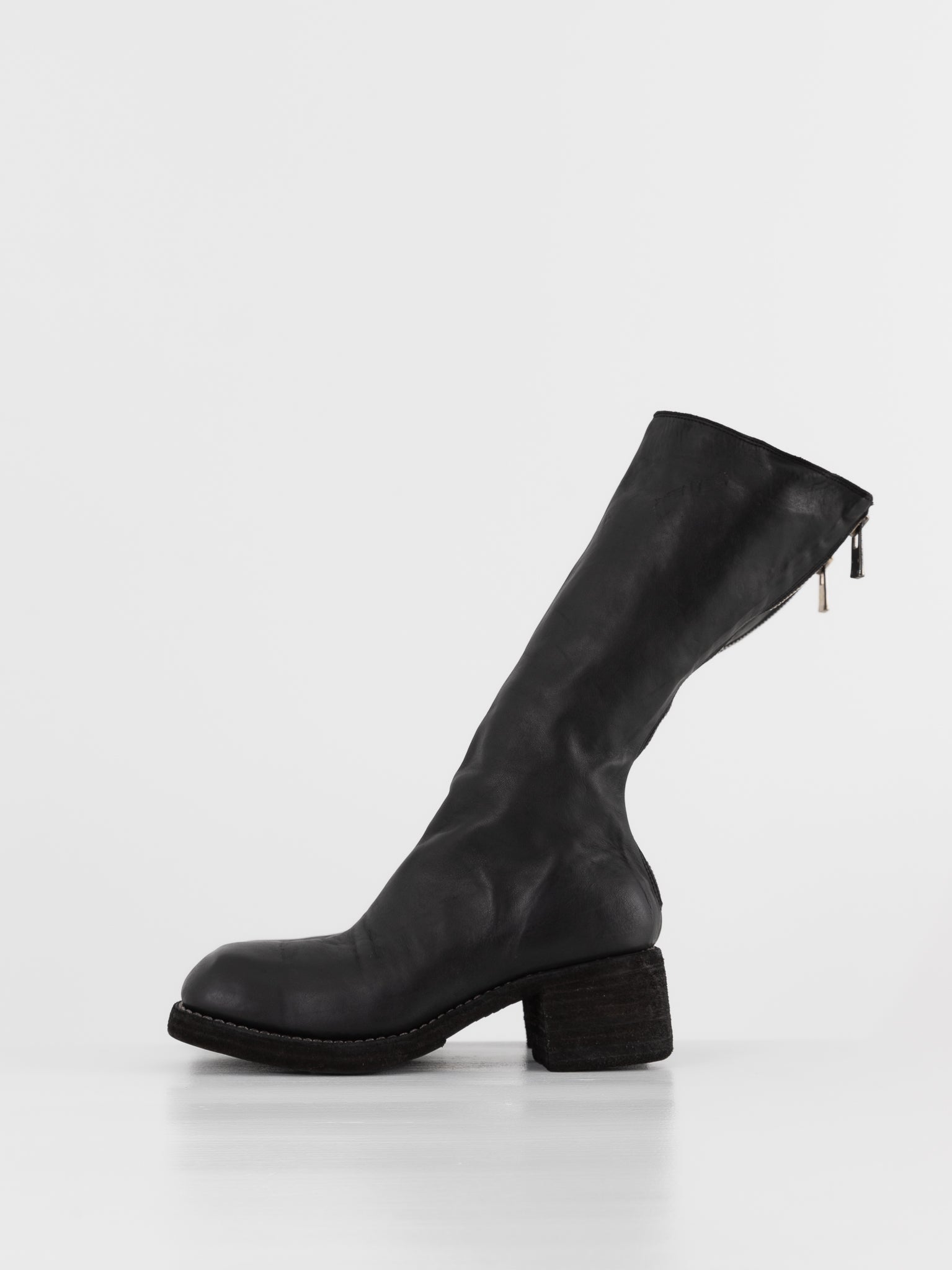 Guidi Tall Back Zip Boot 9089 in Black - GUIDI at Worthwhile - shop BOOT