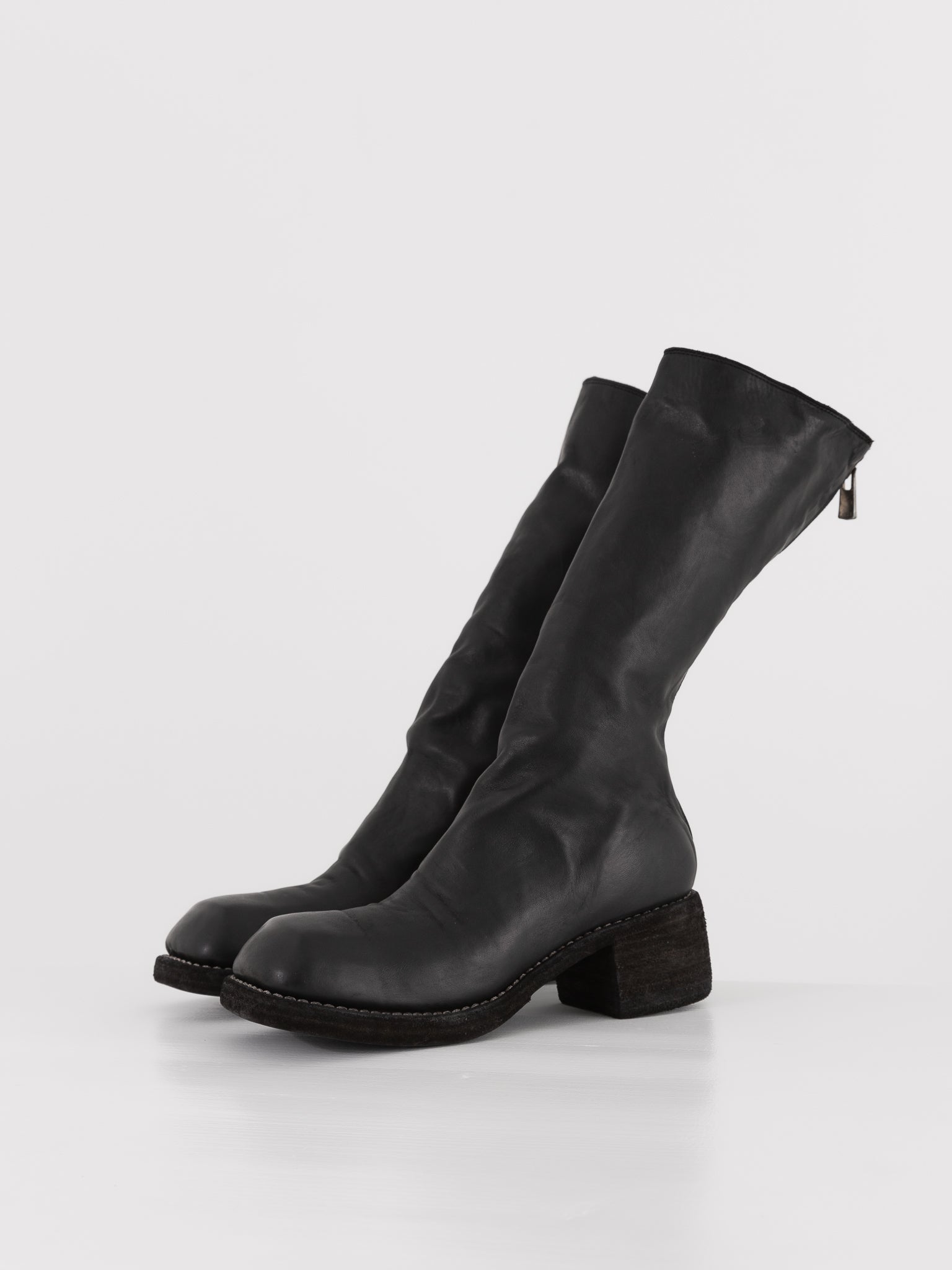 Guidi Tall Back Zip Boot 9089 in Black - GUIDI at Worthwhile - shop BOOT