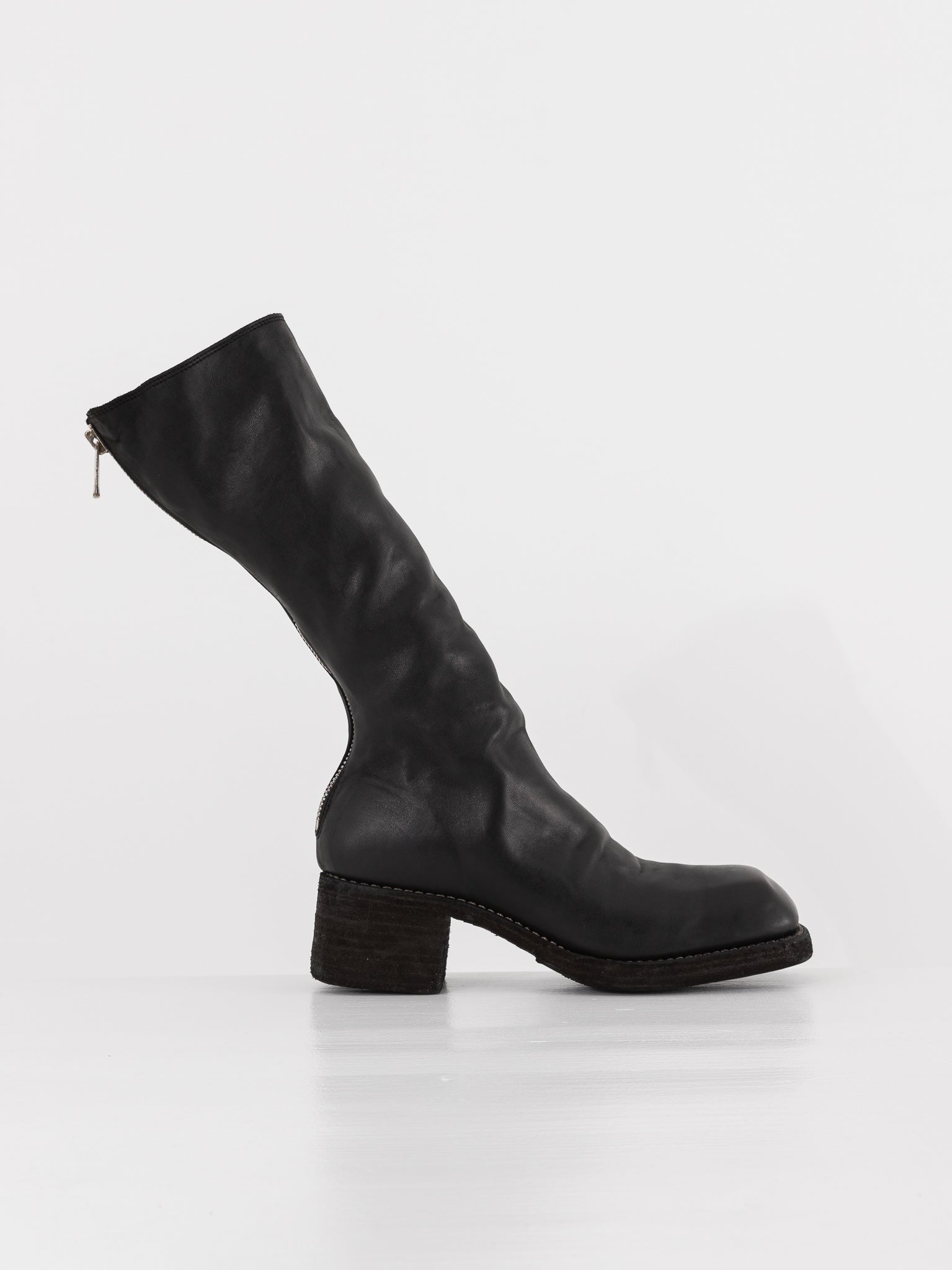 Guidi Tall Back Zip Boot 9089 in Black - GUIDI at Worthwhile - shop BOOT
