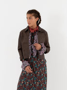 Hazel Brown Little Leather Jacket in Chocolate Brown - HAZEL BROWN at Worthwhile - shop JACKET