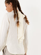 Hazel Brown Tattered Yoke Blouse in Ivory - HAZEL BROWN at Worthwhile - shop TOP