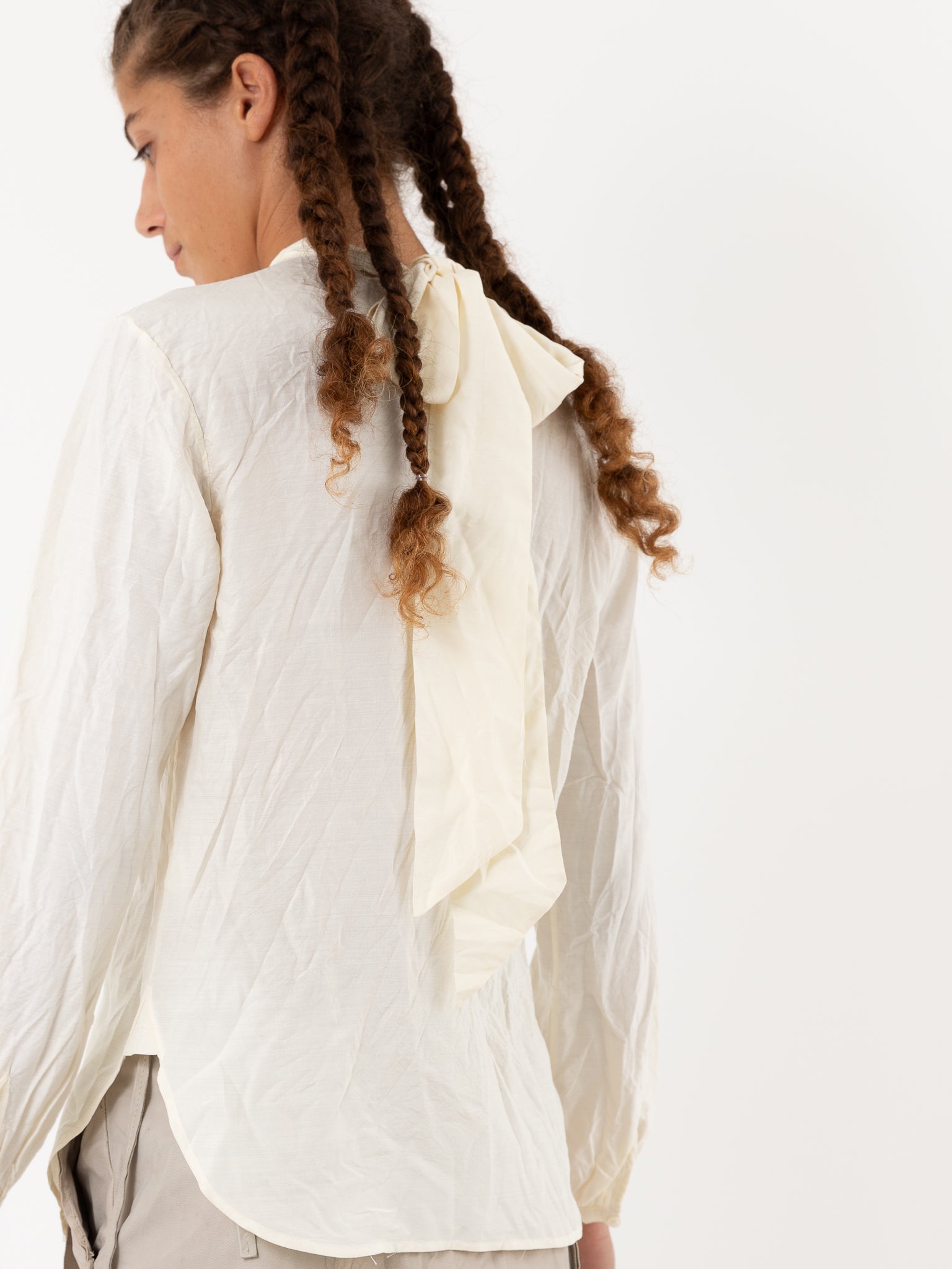 Hazel Brown Tattered Yoke Blouse in Ivory - HAZEL BROWN at Worthwhile - shop TOP