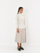 Hazel Brown Tattered Yoke Blouse in Ivory - HAZEL BROWN at Worthwhile - shop TOP