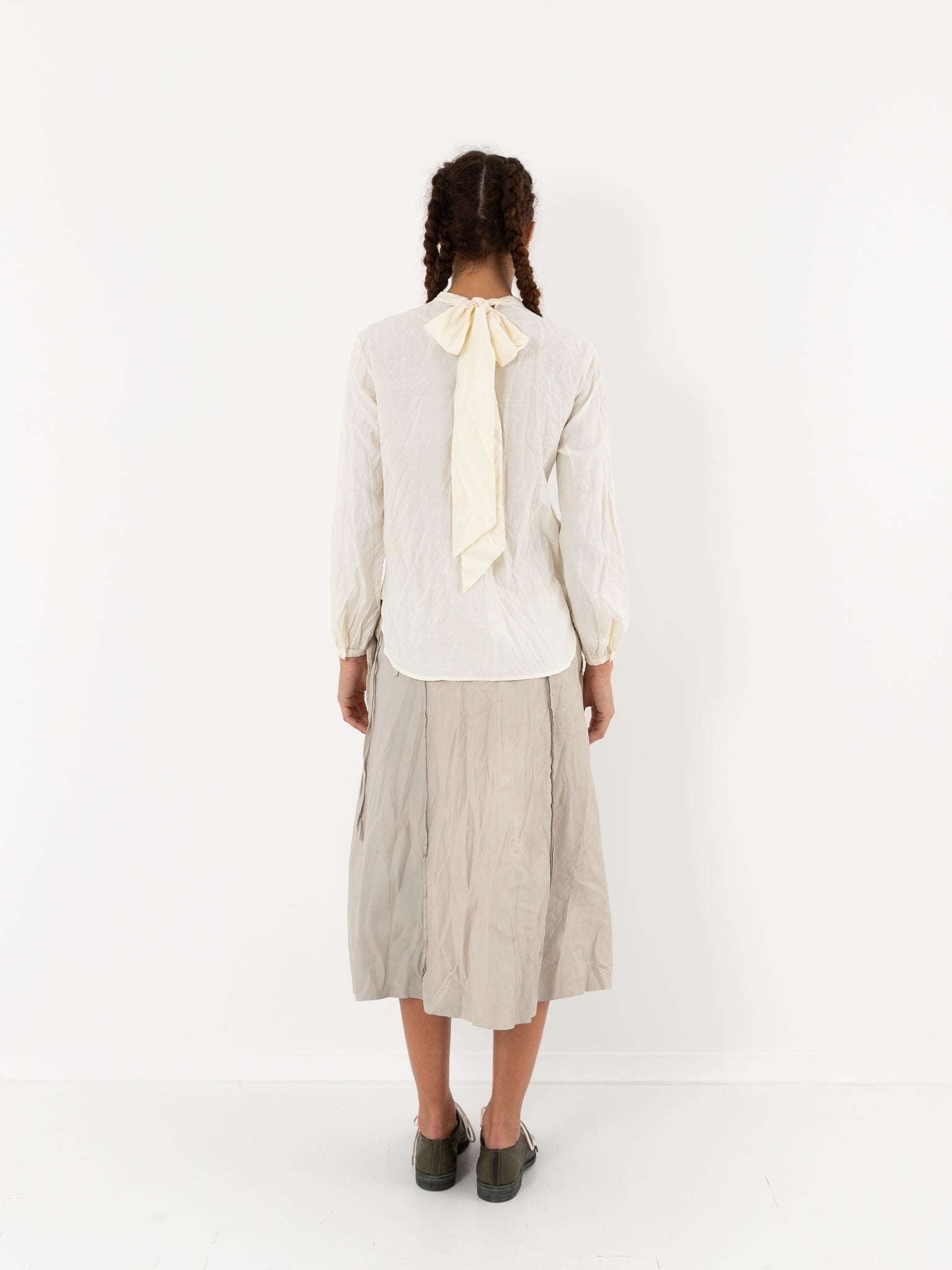 Hazel Brown Tattered Yoke Blouse in Ivory - HAZEL BROWN at Worthwhile - shop TOP