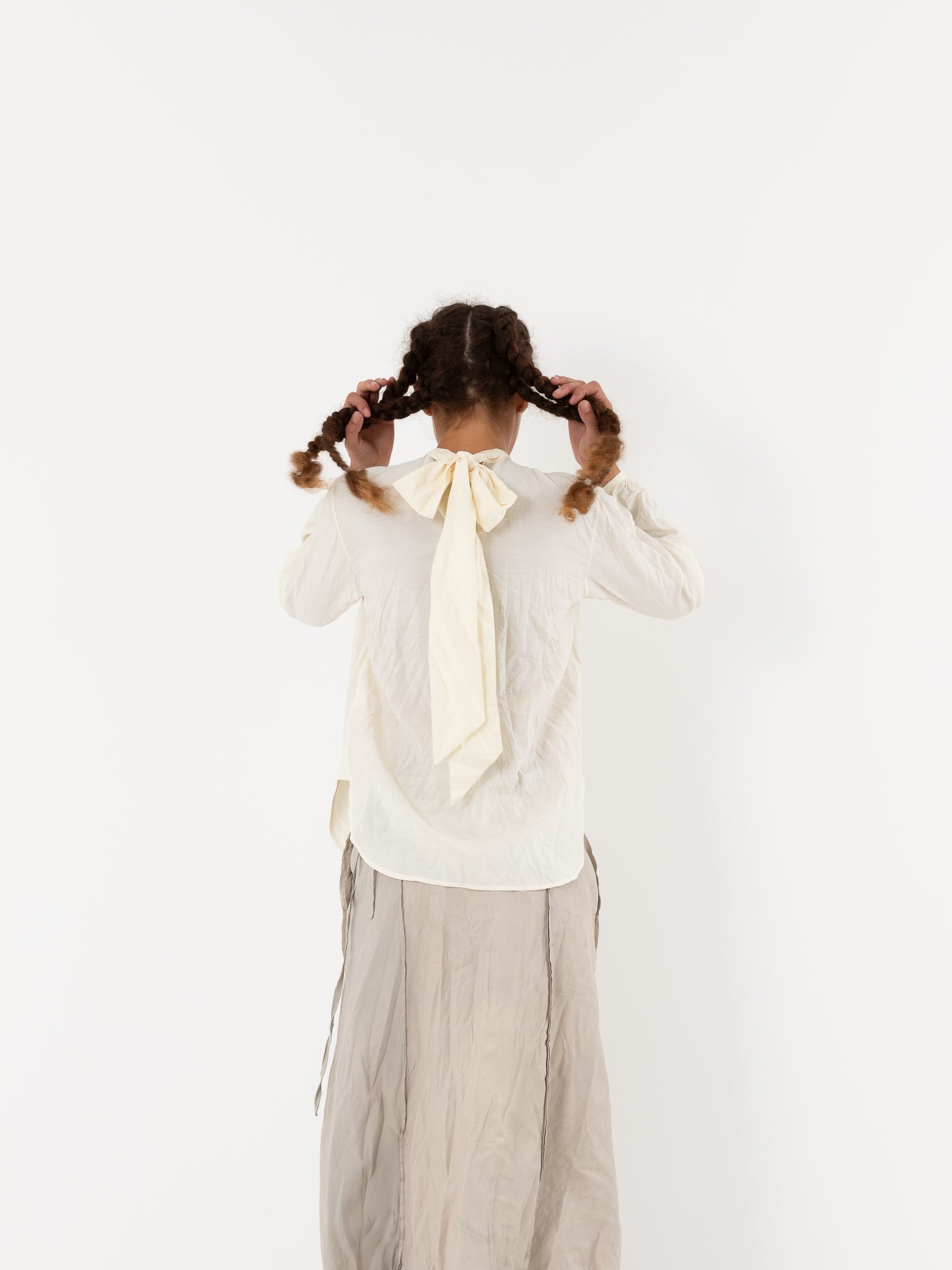 Hazel Brown Tattered Yoke Blouse in Ivory - HAZEL BROWN at Worthwhile - shop TOP