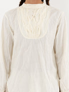 Hazel Brown Tattered Yoke Blouse in Ivory - HAZEL BROWN at Worthwhile - shop TOP