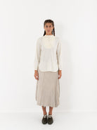 Hazel Brown Tattered Yoke Blouse in Ivory - HAZEL BROWN at Worthwhile - shop TOP