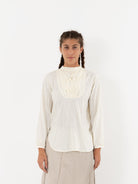 Hazel Brown Tattered Yoke Blouse in Ivory - HAZEL BROWN at Worthwhile - shop TOP