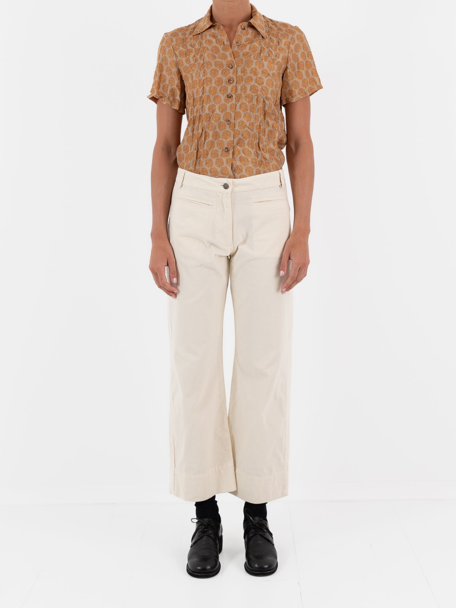 Hazel Brown Corduroy Trousers in Ivory - HAZEL BROWN at Worthwhile - shop PANT