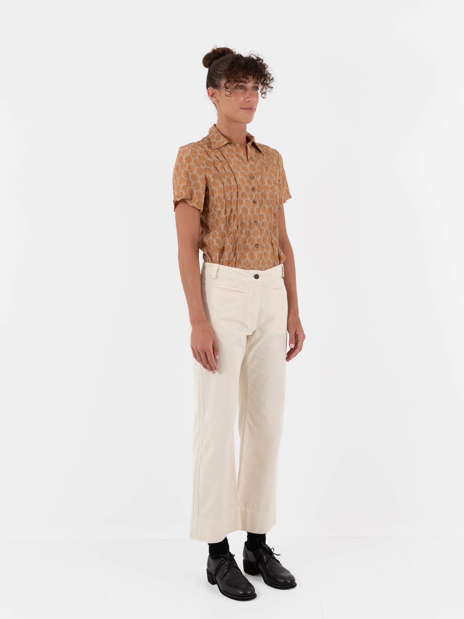 Hazel Brown Corduroy Trousers in Ivory - HAZEL BROWN at Worthwhile - shop PANT