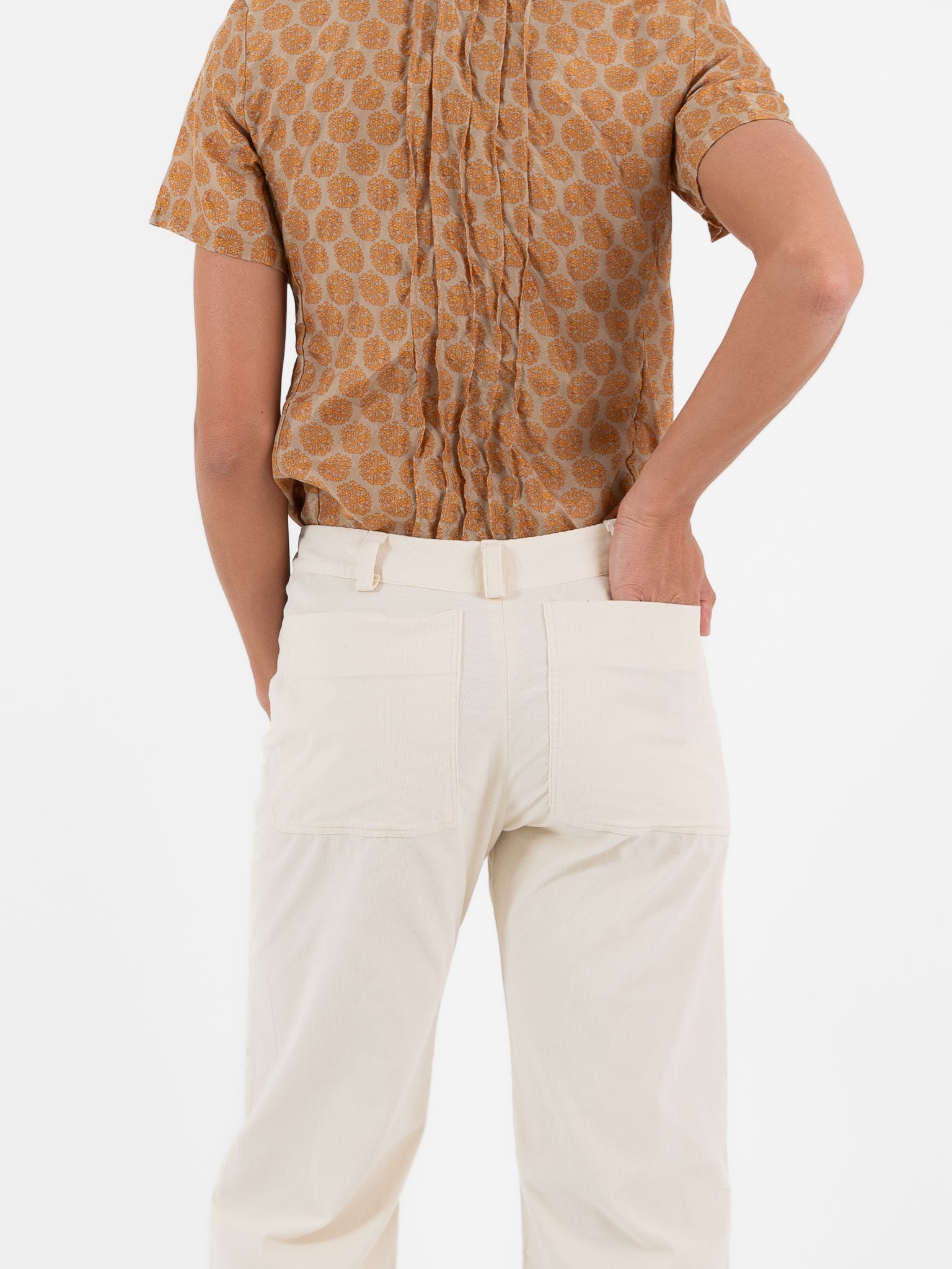 Hazel Brown Corduroy Trousers in Ivory - HAZEL BROWN at Worthwhile - shop PANT