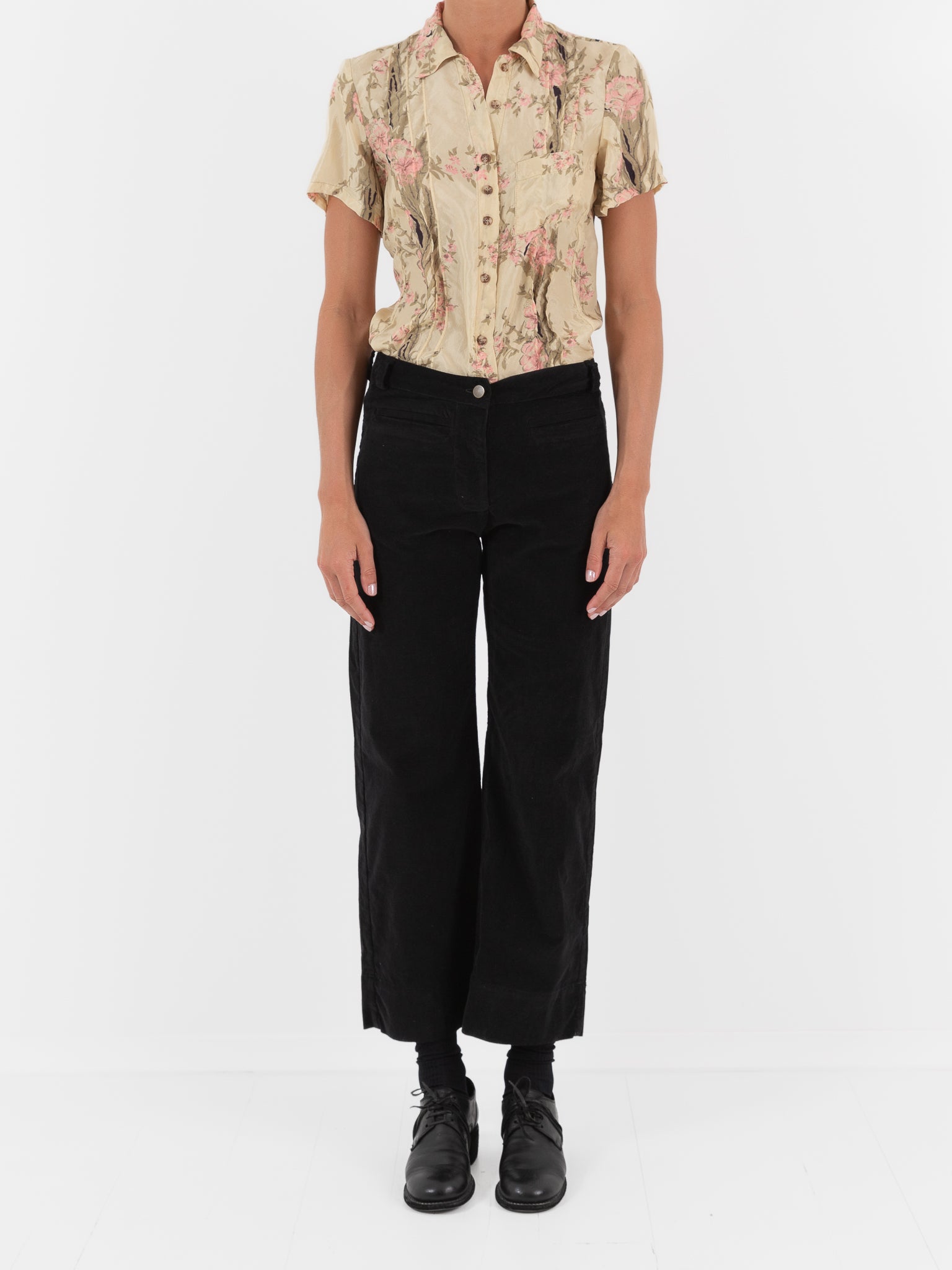 Hazel Brown Corduroy Trousers in Black - HAZEL BROWN at Worthwhile - shop PANT