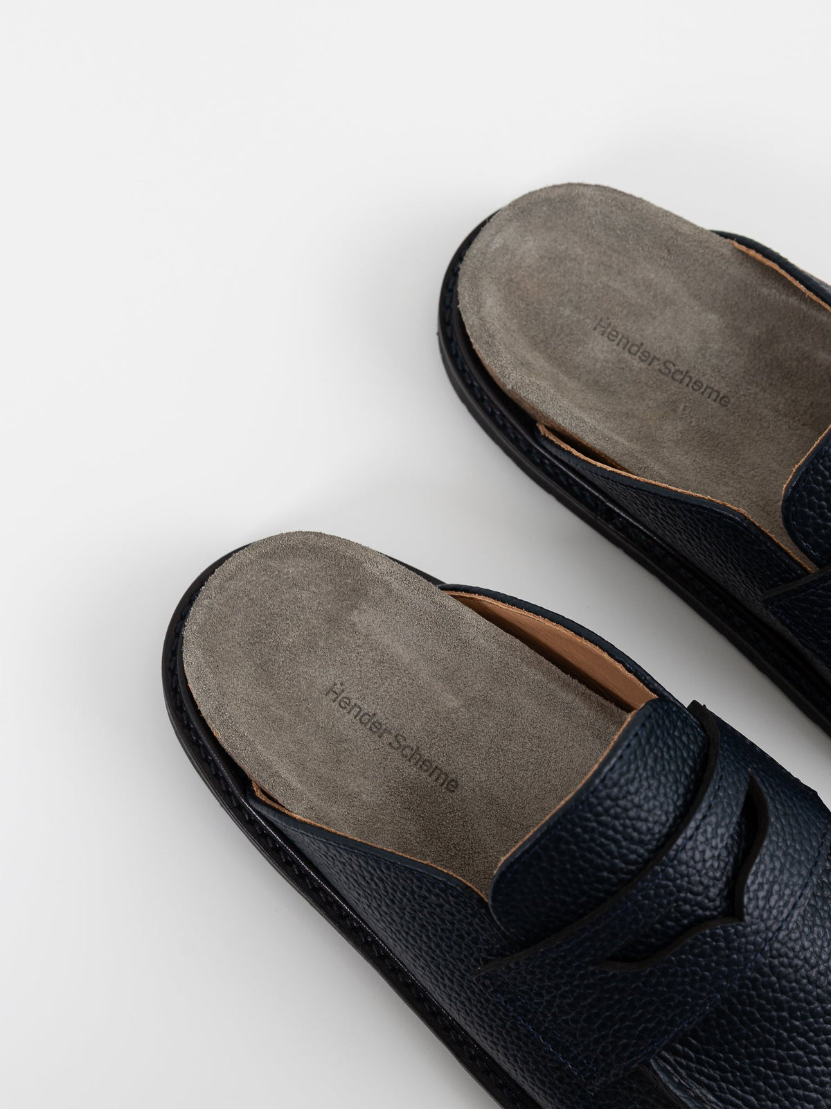 Hender Scheme Morgan Slide in Dark Navy - HENDER SCHEME at Worthwhile - shop SHOES
