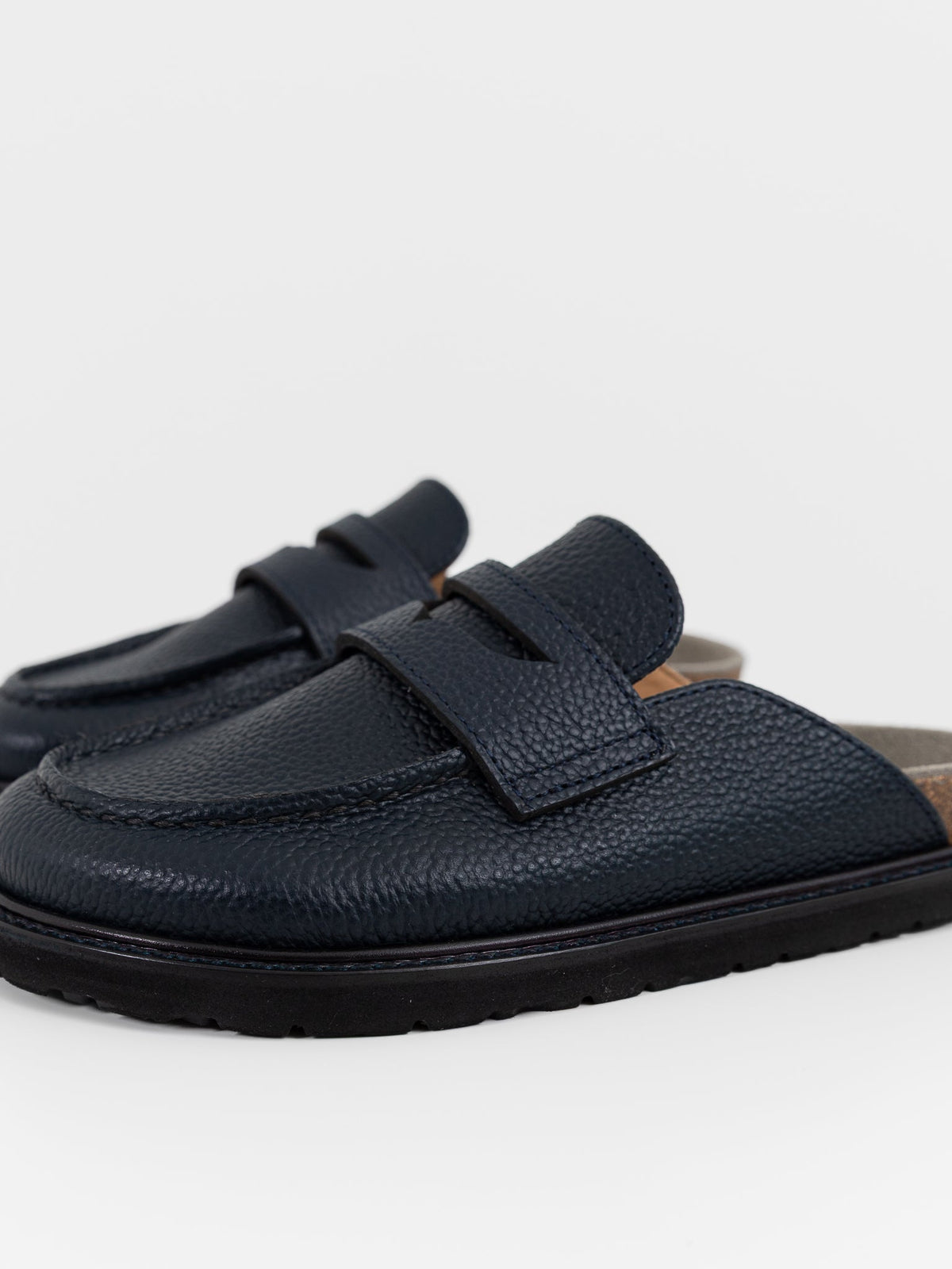 Hender Scheme Morgan Slide in Dark Navy - HENDER SCHEME at Worthwhile - shop SHOES