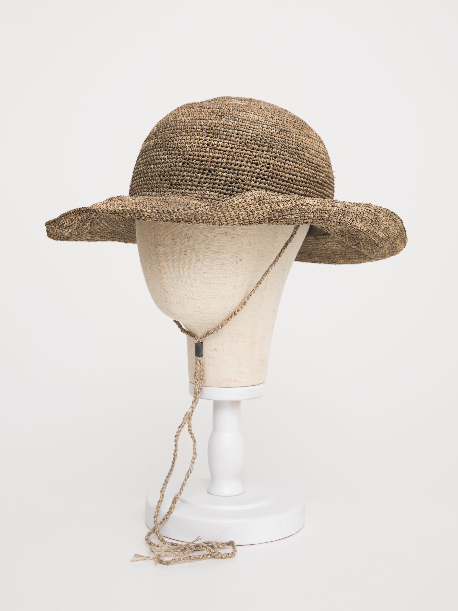 Horisaki Wide Brim Straw Hat in Iron - HORISAKI at Worthwhile - shop HAT