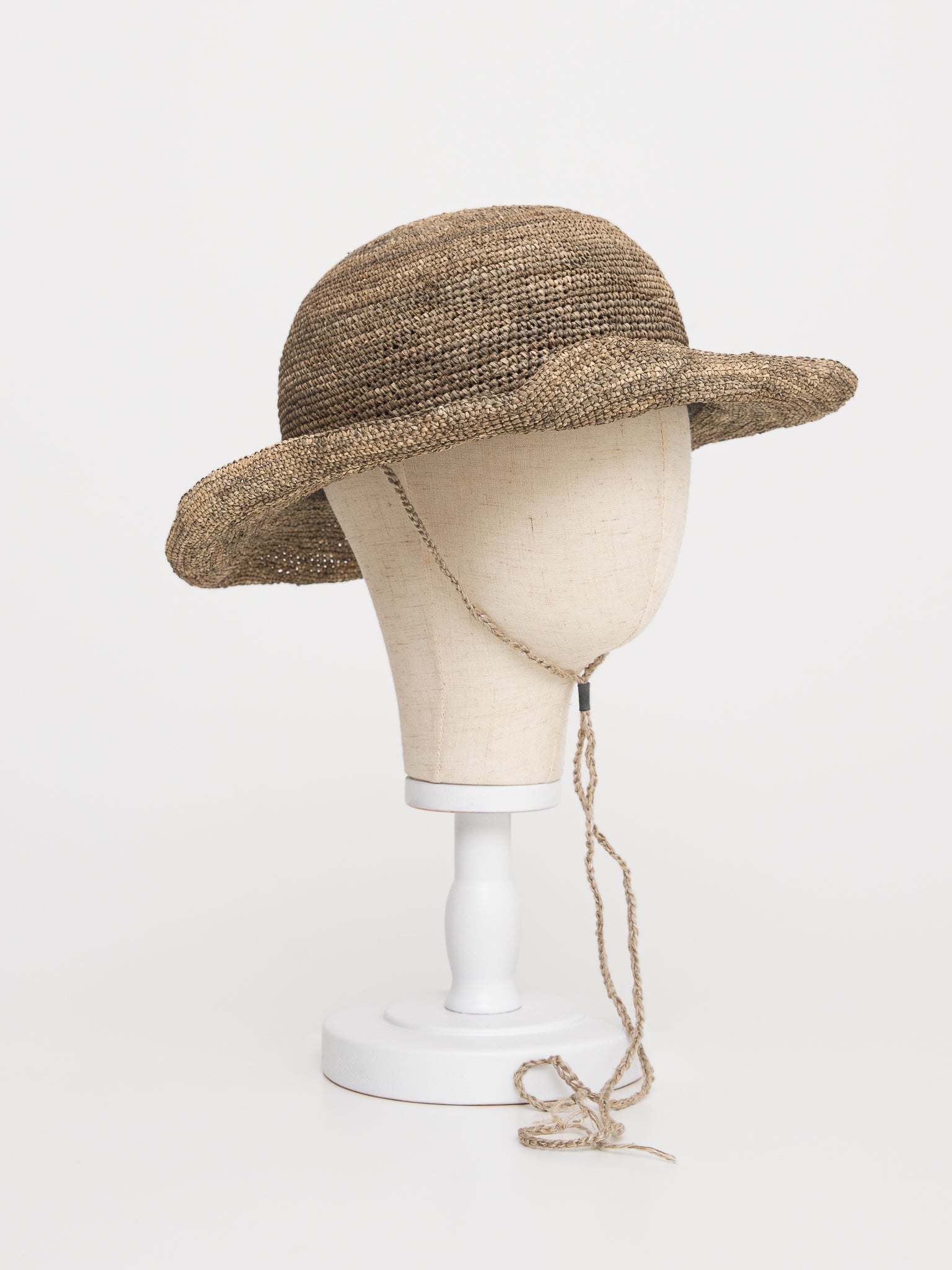 Horisaki Wide Brim Straw Hat in Iron - HORISAKI at Worthwhile - shop HAT
