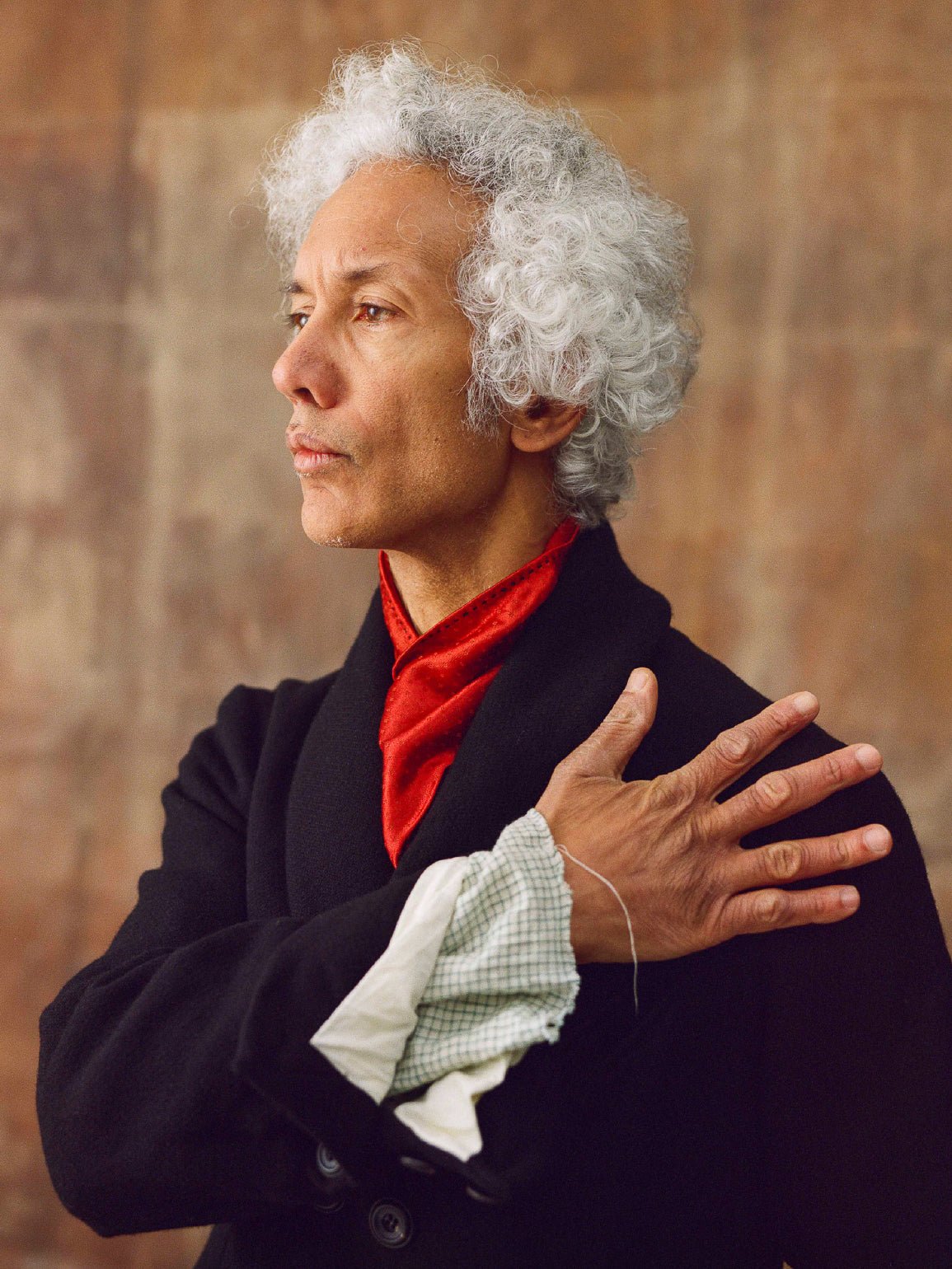 John Alexander Skelton Mashru Scarf in Red - JOHN ALEXANDER SKELTON at Worthwhile - shop SCARF