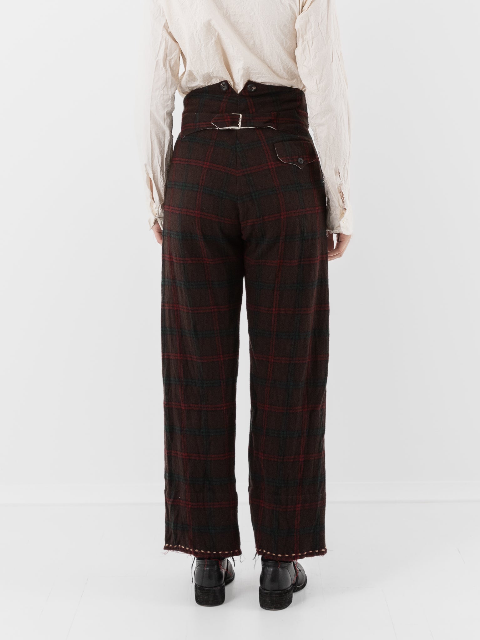 John Alexander Skelton Jardiniere Trouser in Brown/Red/Green Check - JOHN ALEXANDER SKELTON at Worthwhile - shop PANT