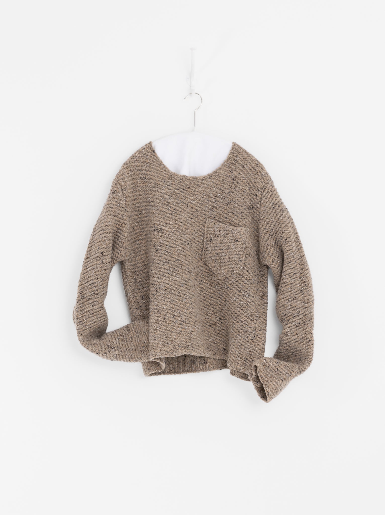 John Alexander Skelton Round Neck Pullover in Oatmeal Tweed - JOHN ALEXANDER SKELTON at Worthwhile - shop SWEATER