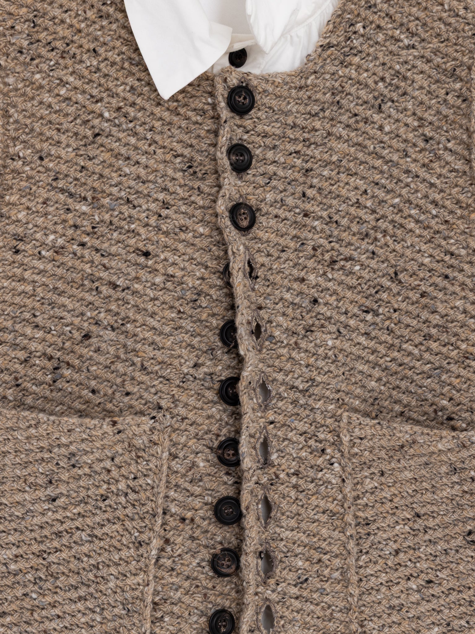John Alexander Skelton Round Neck Waistcoat in Oatmeal - JOHN ALEXANDER SKELTON at Worthwhile - shop VEST
