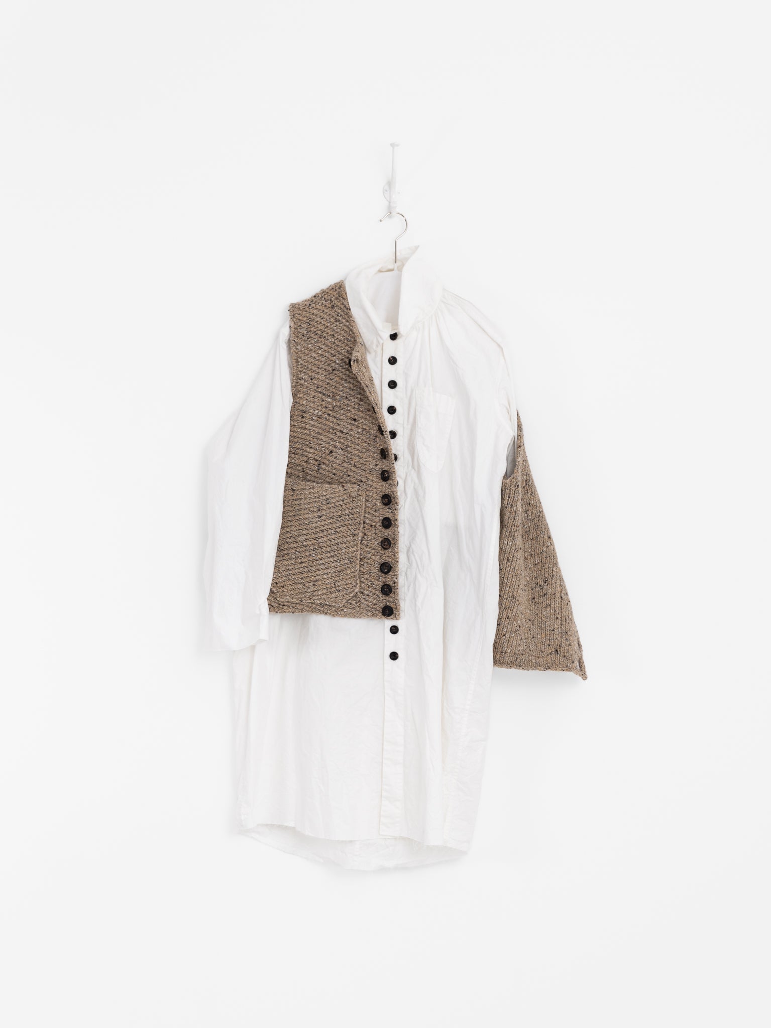 John Alexander Skelton Round Neck Waistcoat in Oatmeal - JOHN ALEXANDER SKELTON at Worthwhile - shop VEST