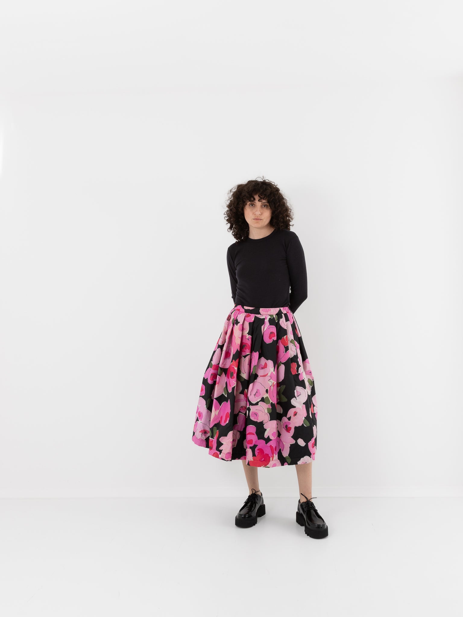 Konrad Sonia Skirt in Pink Roses & Black - KONRAD at Worthwhile - shop JACKET